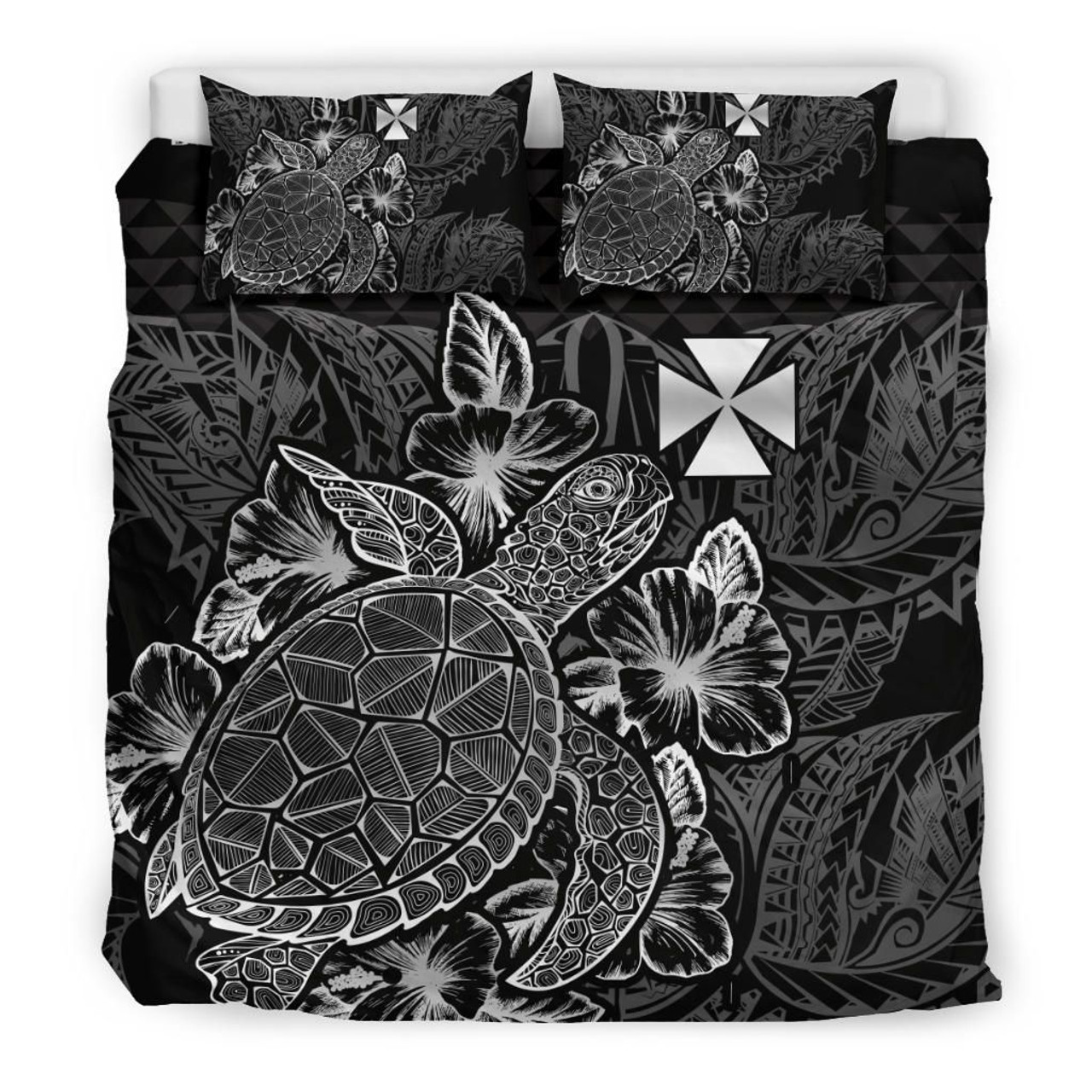 Polynesian Bedding Set - Wallis And Futuna Duvet Cover Set Black Color 1