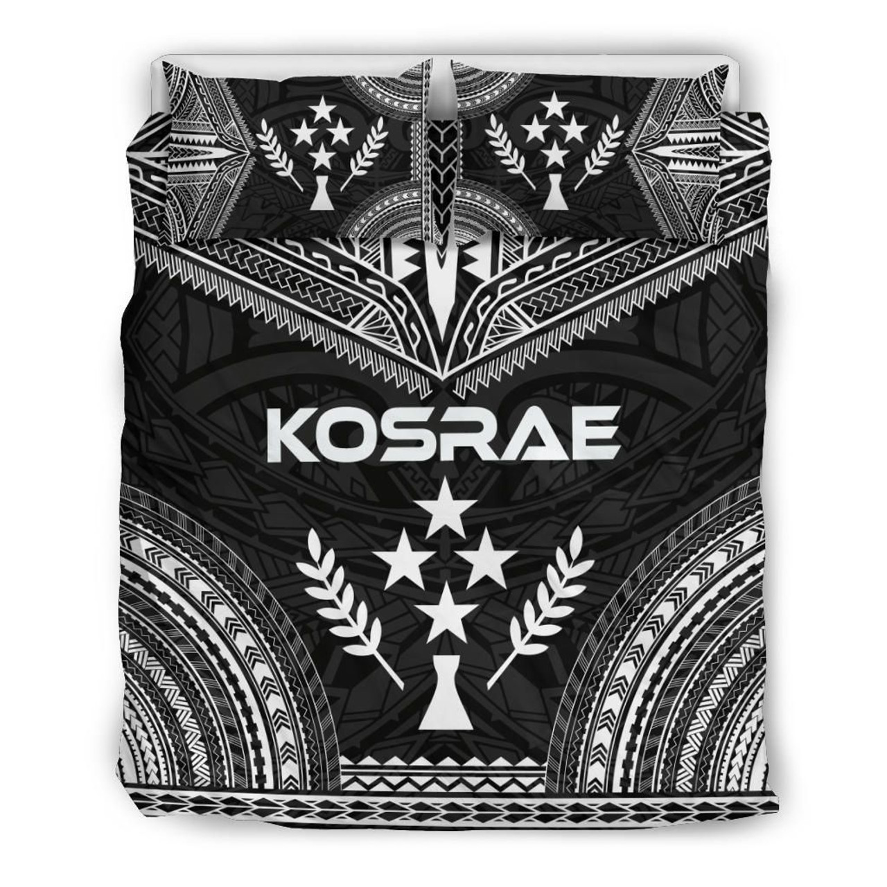 Kosrae Polynesian Chief Duvet Cover Set - Black Version 1