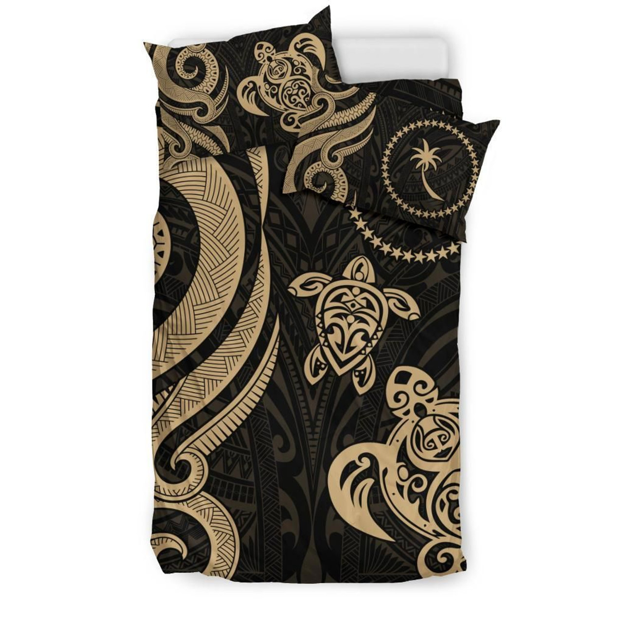 Chuuk Micronesian Bedding Set - Gold Tentacle Turtle 2