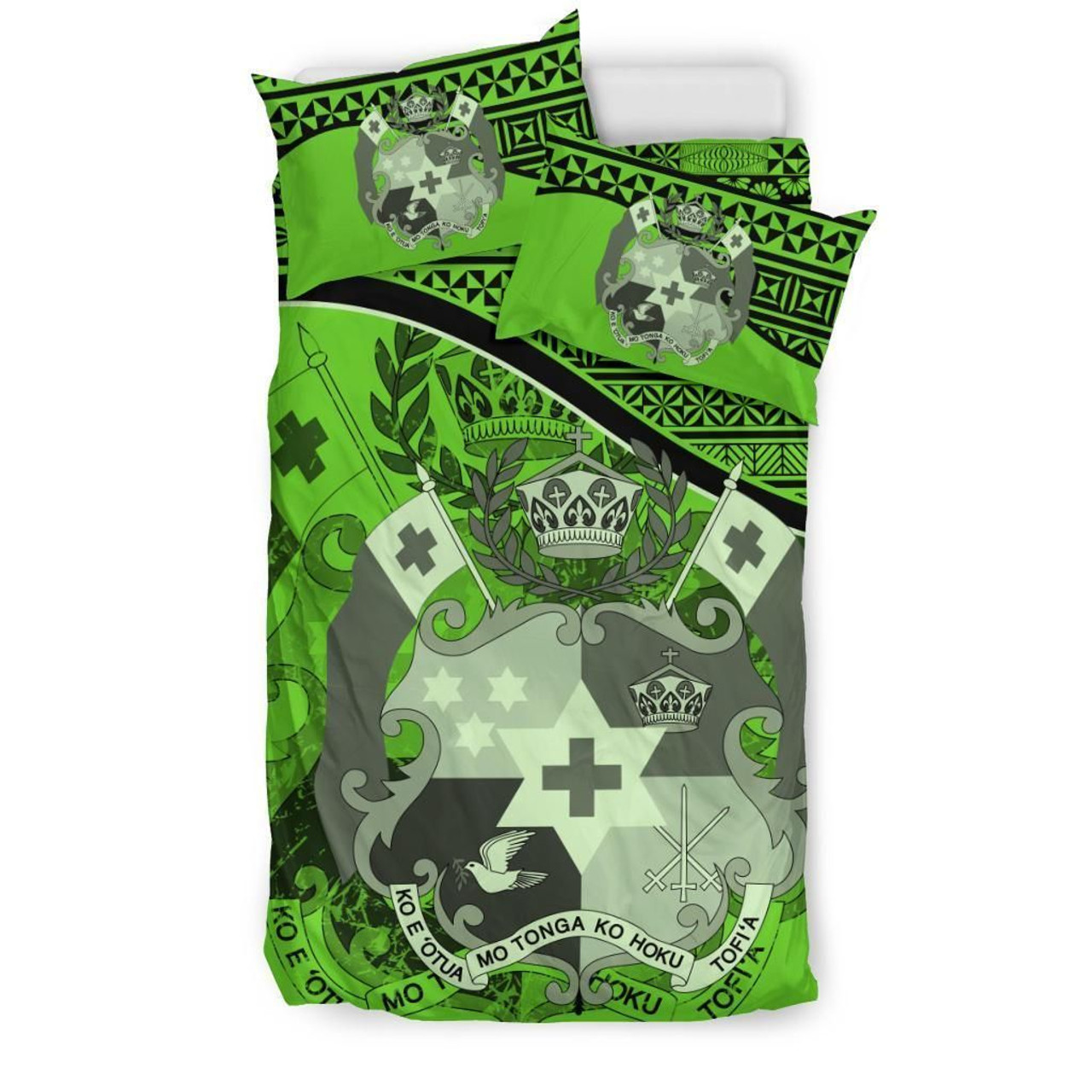 Tuvalu Duvet Cover Set - Coat Of Arms & Flag Green 3