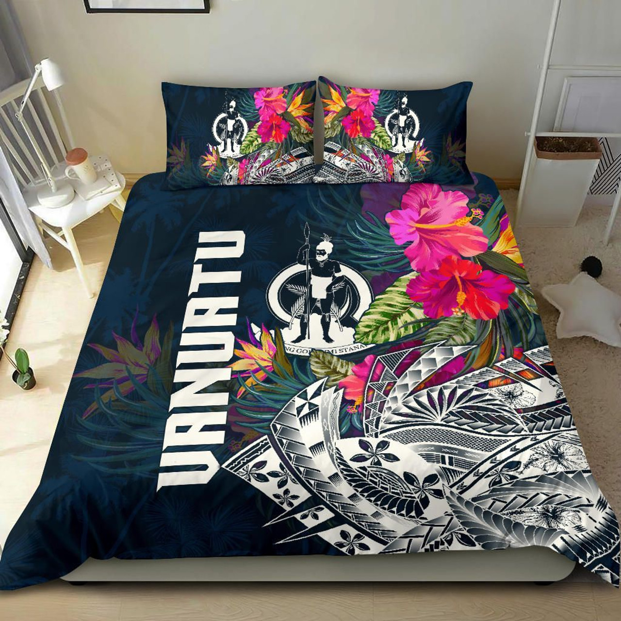 Niue Duvet Cover Set - Niue Coat Of Arms & Coconut Crab Green 6