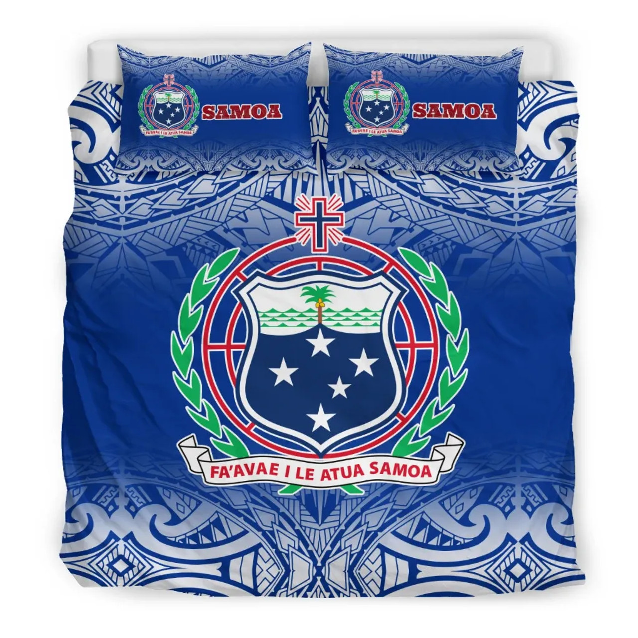 Samoa Duvet Cover Set - Polynesian Fog Blue 1