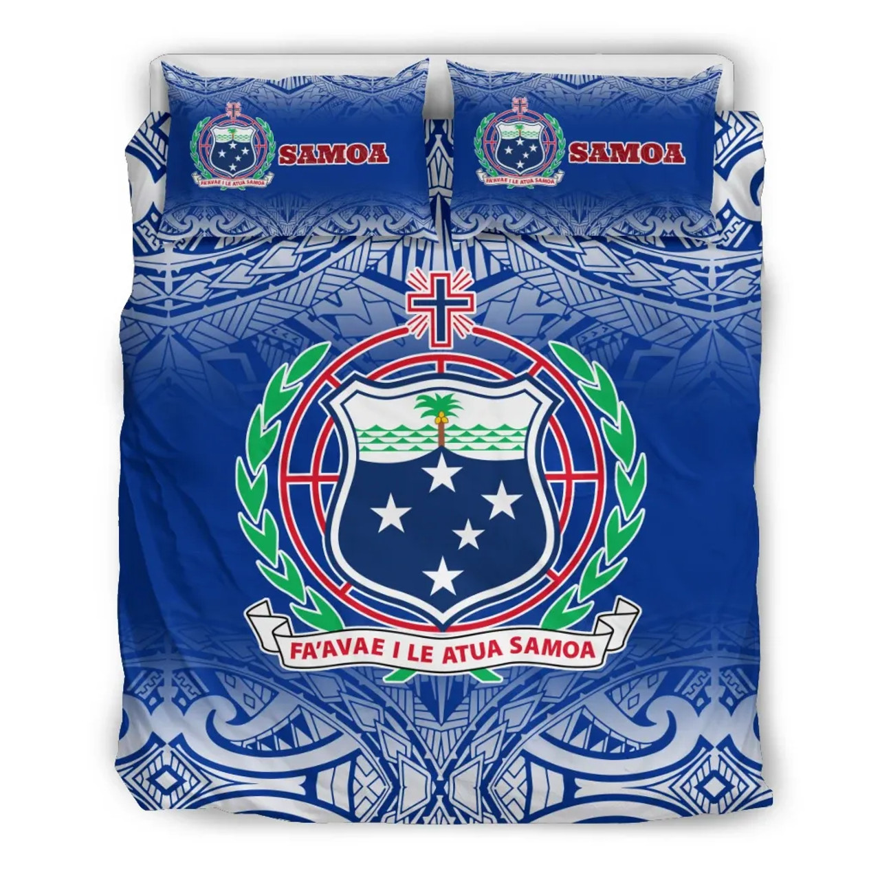 Samoa Duvet Cover Set - Polynesian Fog Blue 2