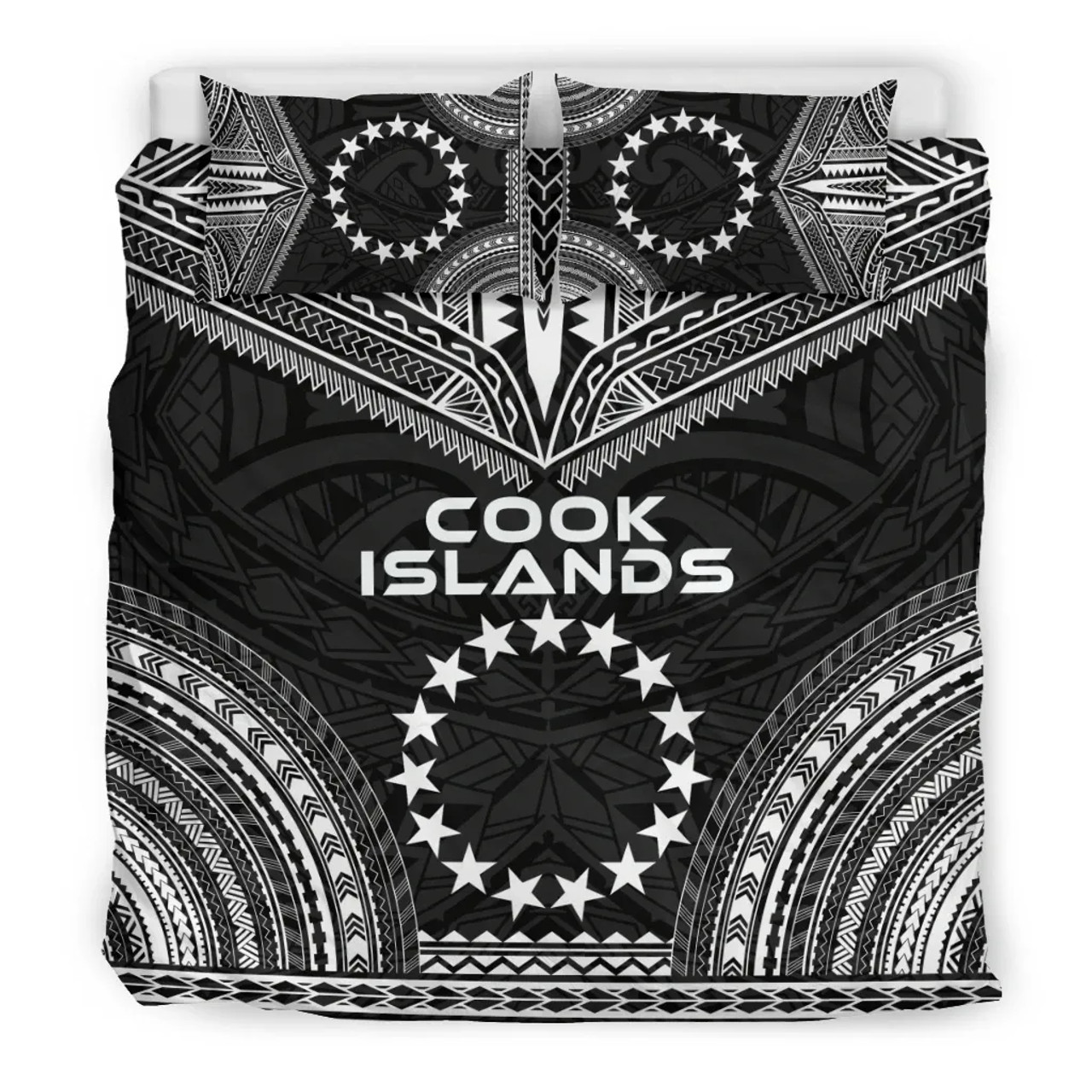 Cook Islands Polynesian Chief Duvet Cover Set - Black Version 3