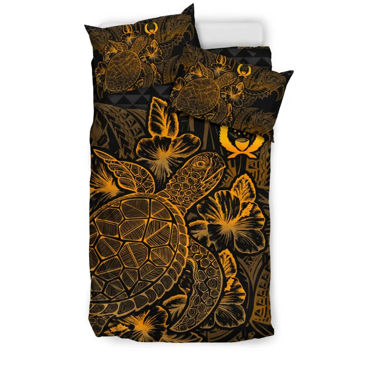 Polynesian Bedding Set - Pohnpei Duvet Cover Set Gold Color 3