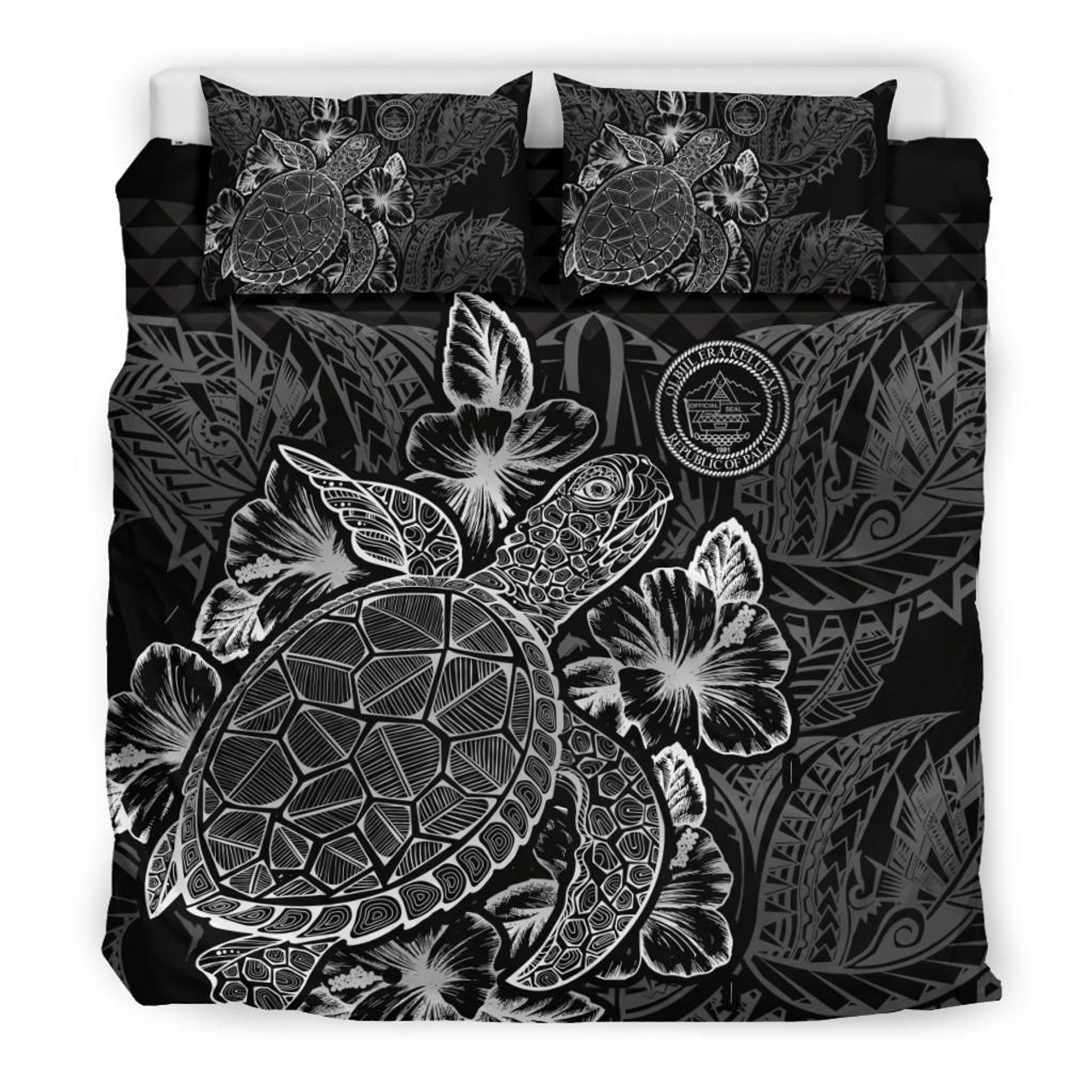 Polynesian Bedding Set - Palau Duvet Cover Set Black Color 1
