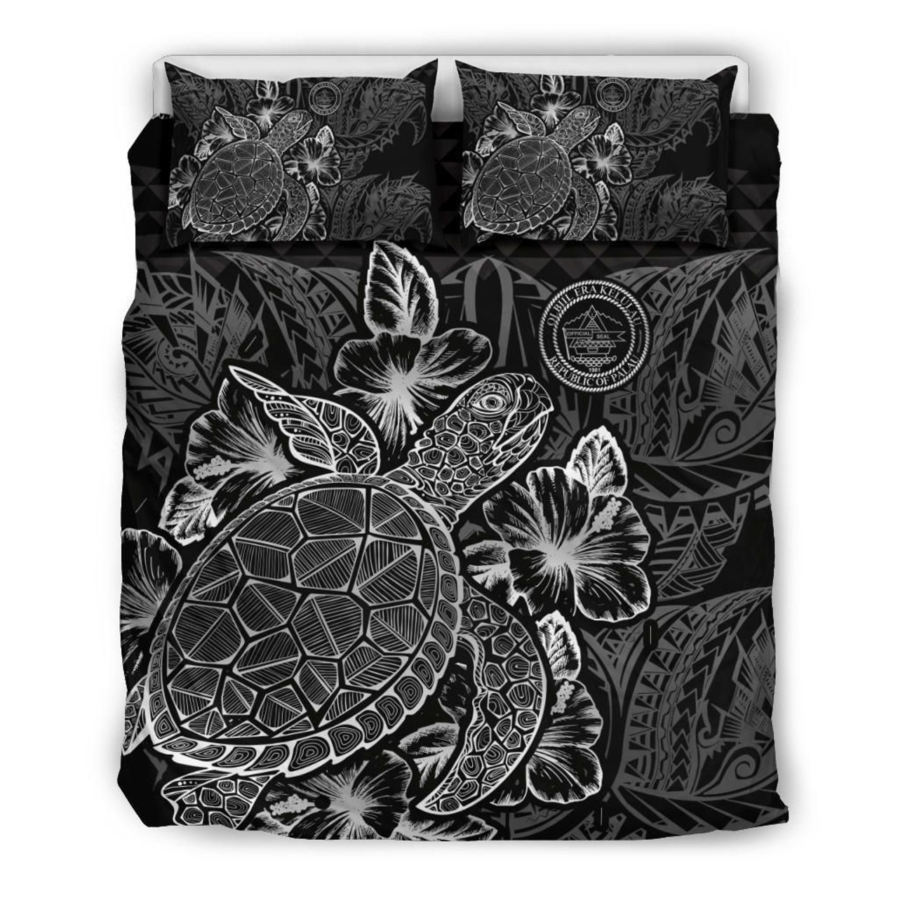 Polynesian Bedding Set - Palau Duvet Cover Set Black Color 2