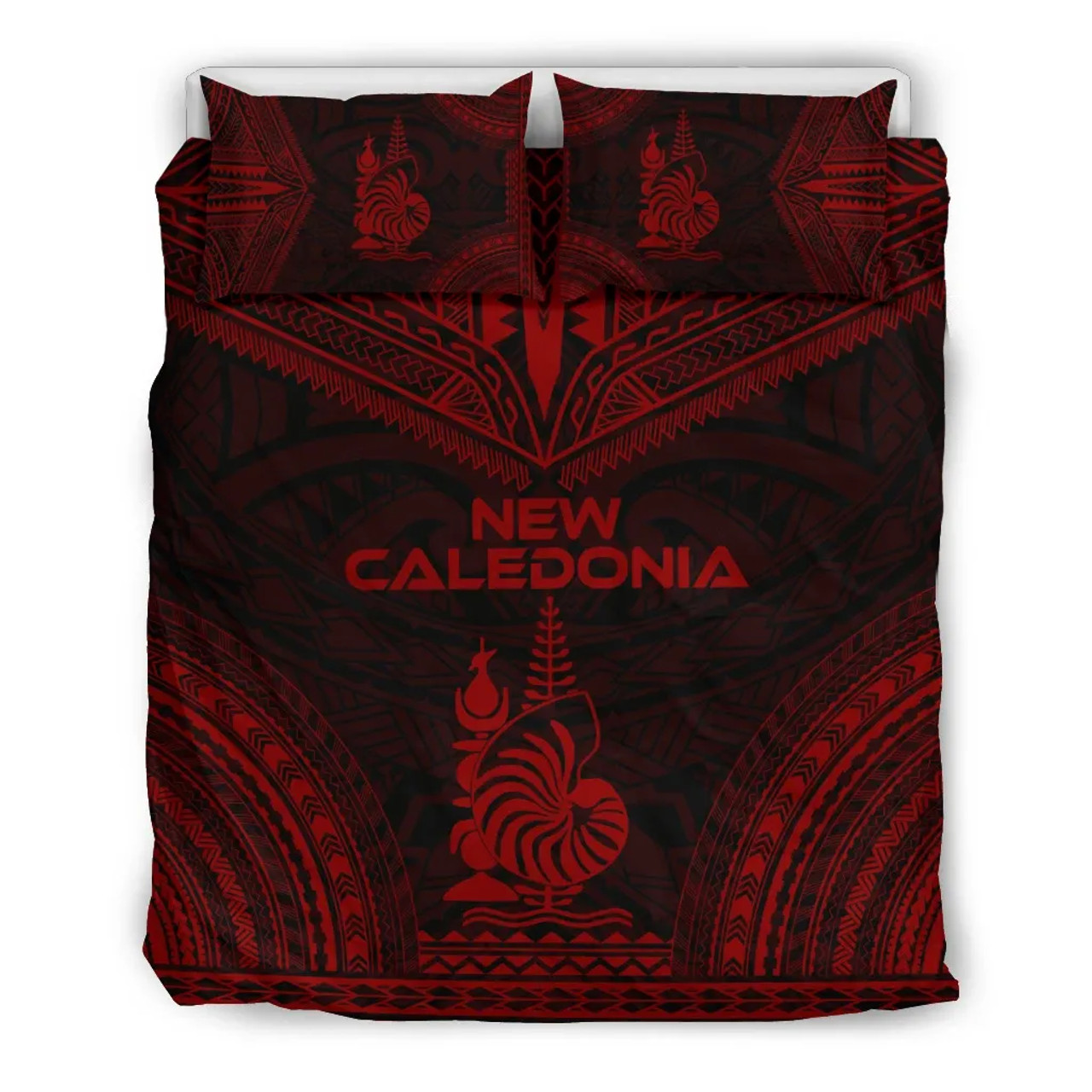 New Caledonia Polynesian Chief Duvet Cover Set - Red Version 1