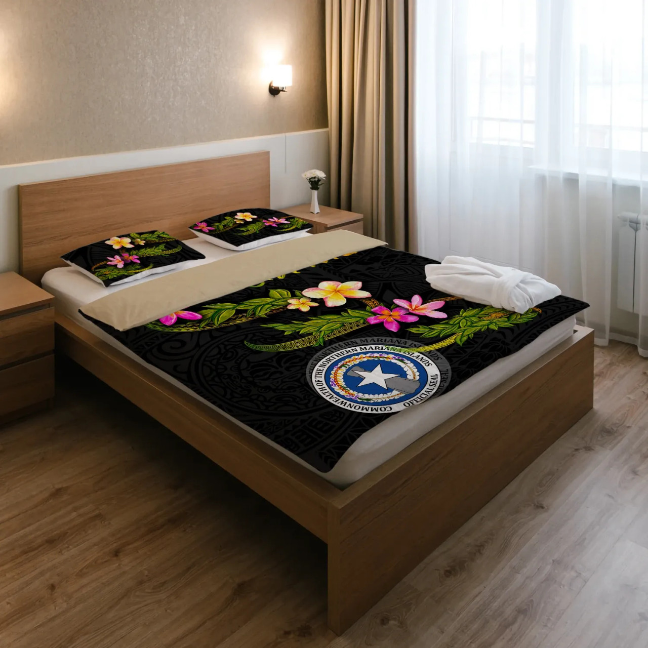 Guam Bedding Set - Fish With Plumeria Flowers Style 5