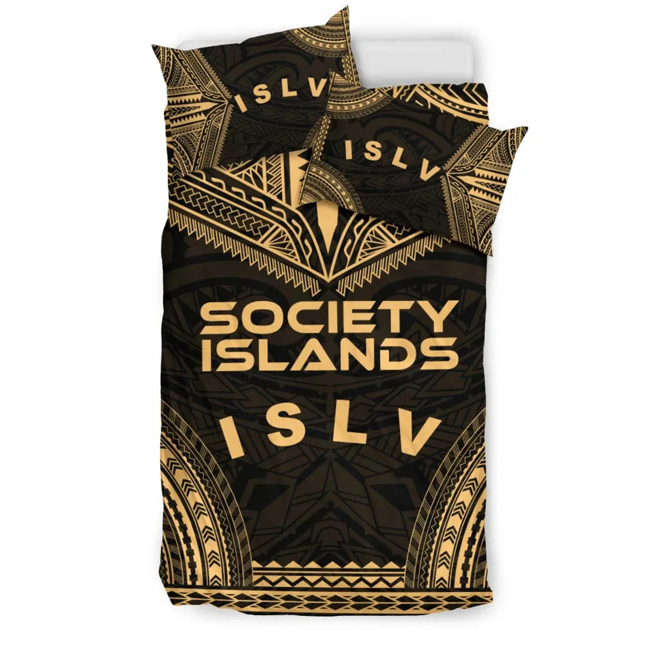 Society Islands Polynesian Chief Duvet Cover Set - Gold Version 2