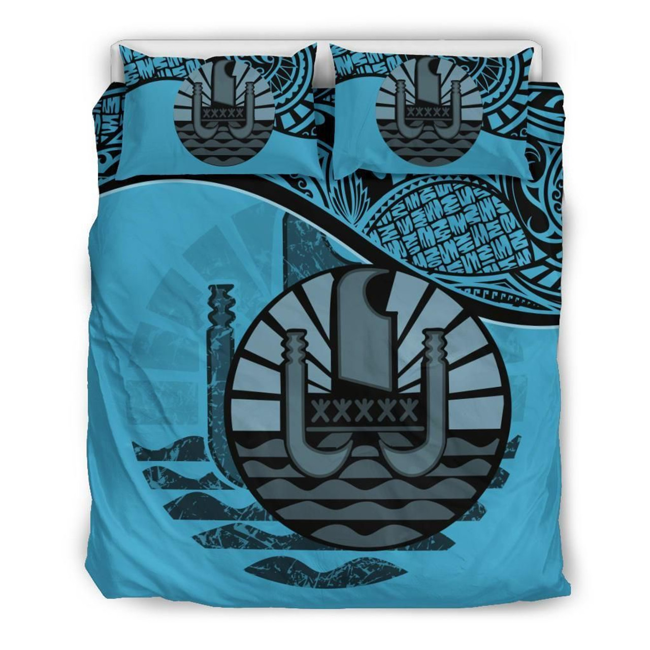 Tahiti Duvet Cover Set - Tahiti Flag Blue 2