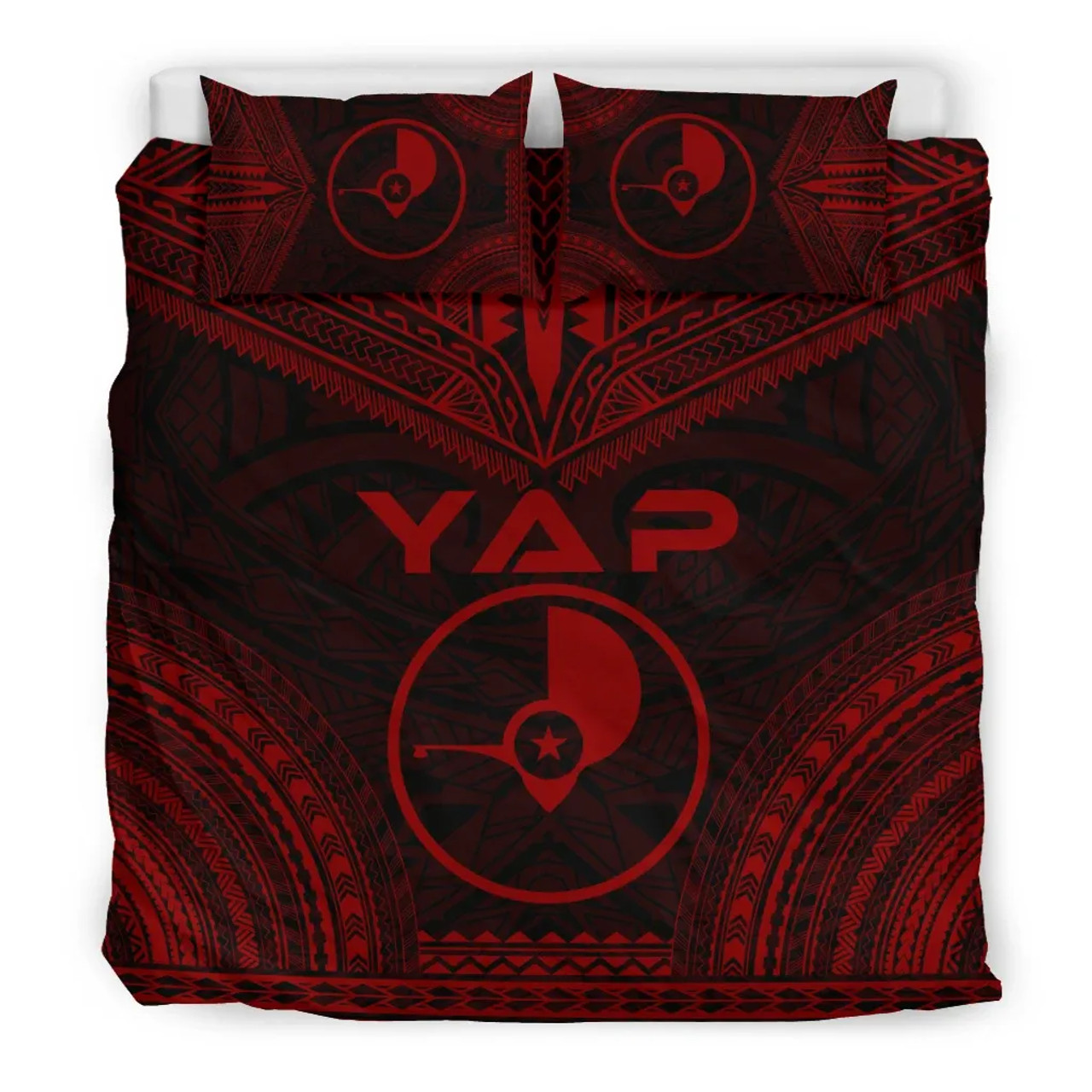 Yap Polynesian Chief Duvet Cover Set - Red Version 3