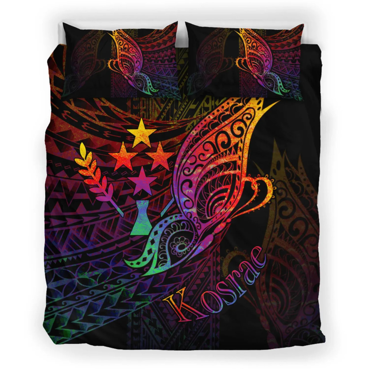 Kosrae State Bedding Set - Butterfly Polynesian Style 3