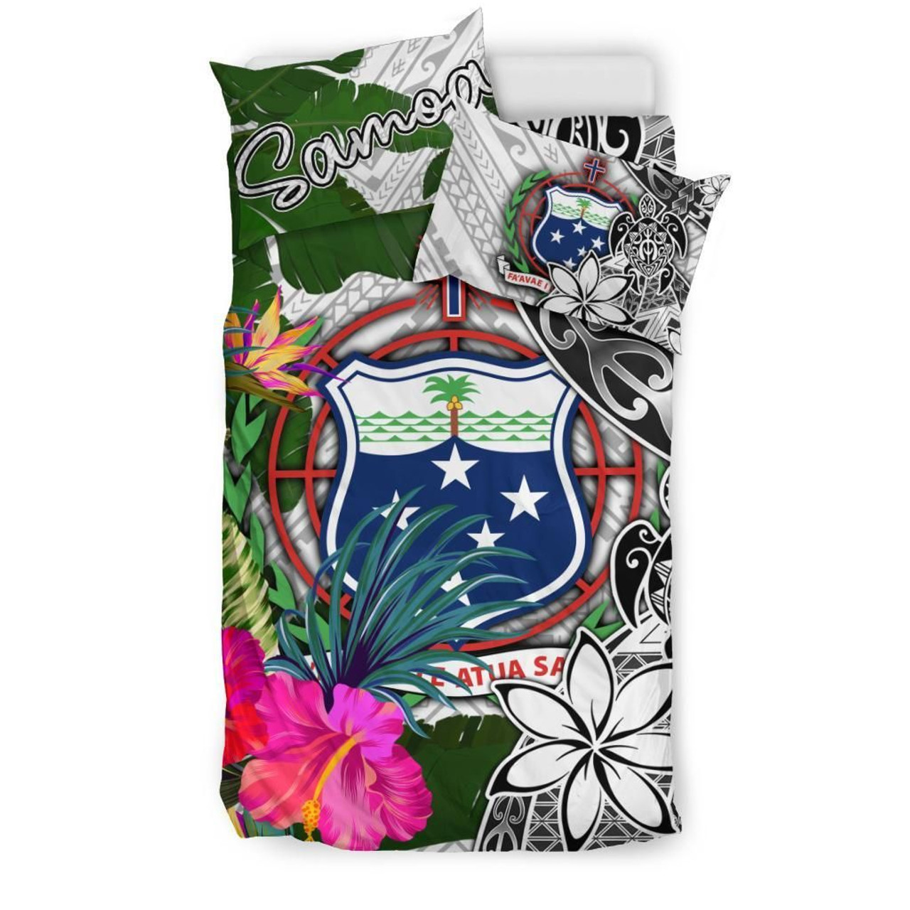 Vanuatu Bedding Set - Polynesian Shark Hibiscus Flower 6