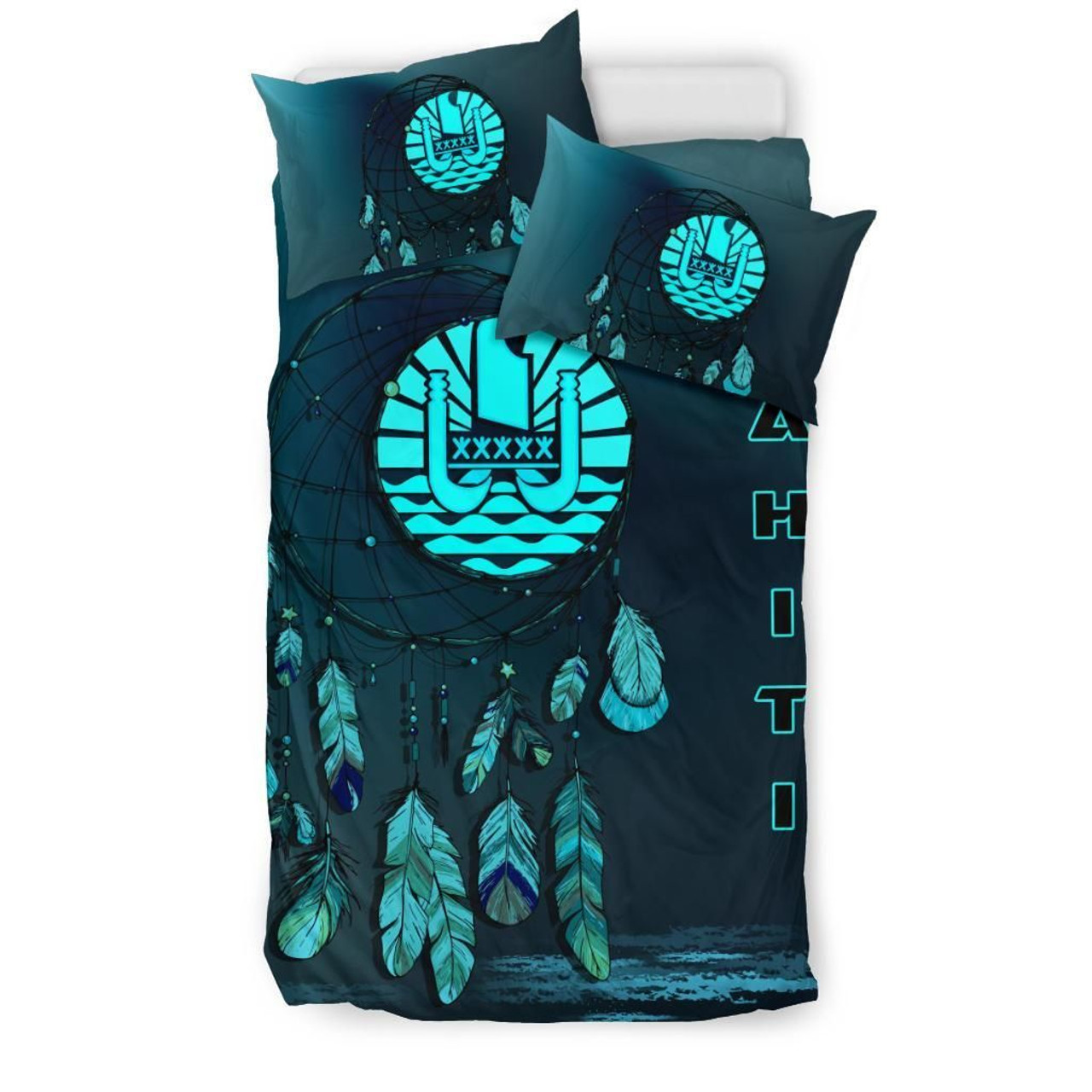 Tahiti Duvet Cover Set - Tahiti Flag Dreamcatcher Blue 3