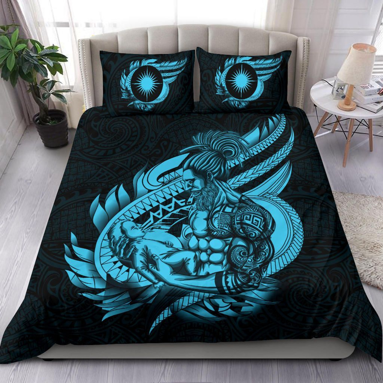 Niue Duvet Cover Set - Coconut Crab & Dark Blue Hibiscus 6