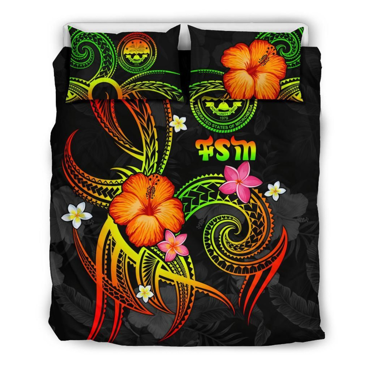 Federated States Of Micronesia Polynesian Bedding Set - Legend Of FSM (Reggae) 3