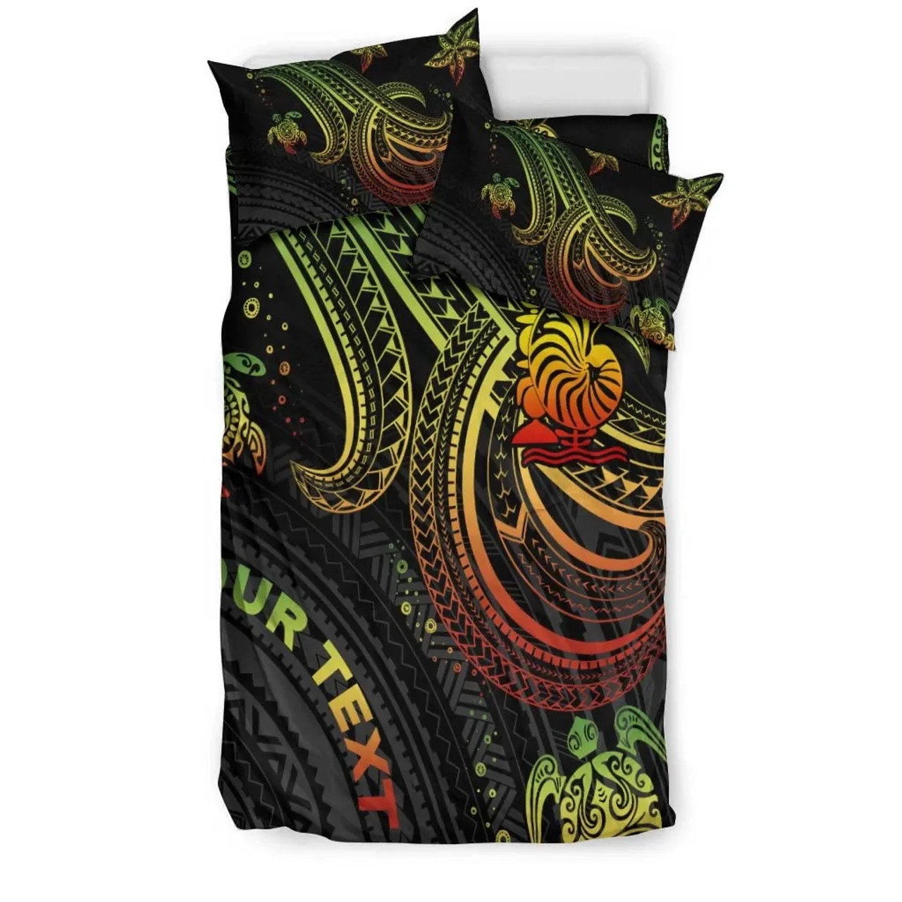 New Caledonia Custom Personalised Bedding Set - Reggae Turtle 2