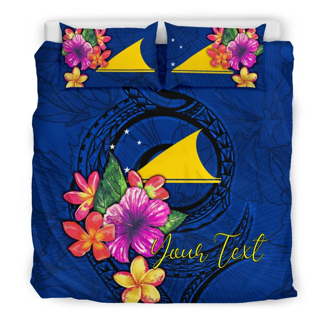 Yap Polynesian Bedding Set - Manta Ray Tropical Flowers (Reggae) 4