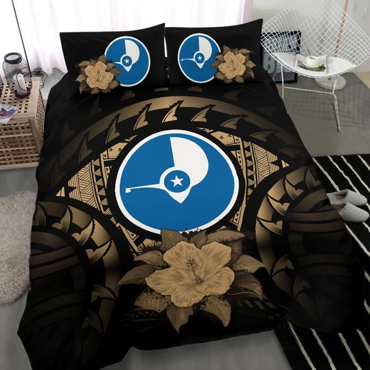Polynesian Custom Personalised Bedding Set - Tokelau Duvet Cover Set Floral With Seal Blue 6