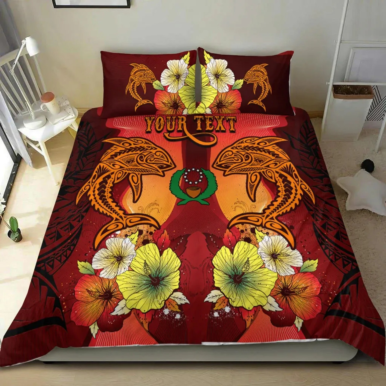 FSM Custom Personalised Bedding Set - Turtle Plumeria (Green) 6