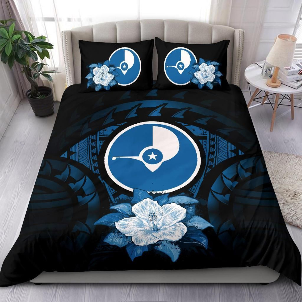 Polynesian Bedding Set - Pohnpei Duvet Cover Set Father And Son Blue 5