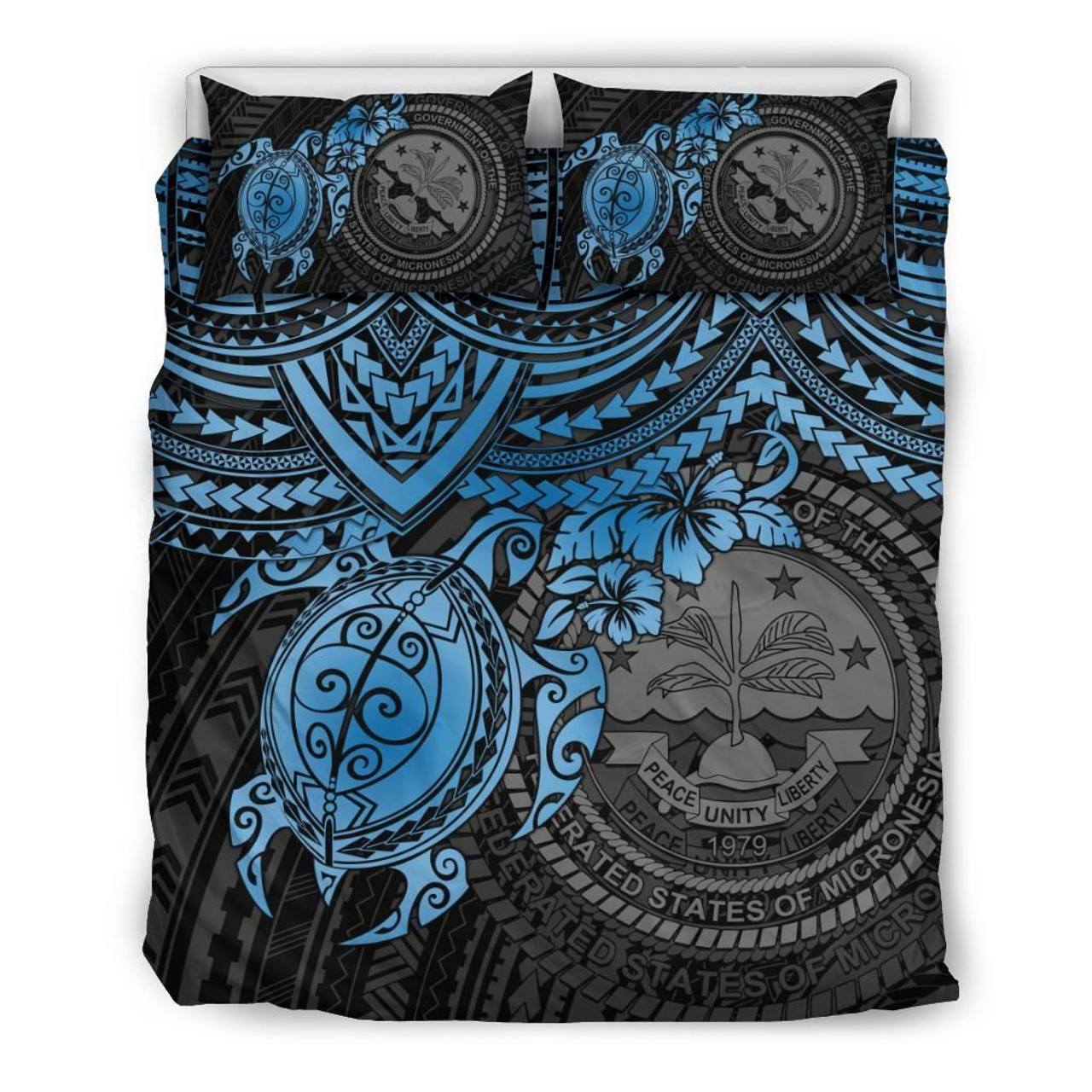 Federated States Of Micronesia Duvet Cover Set - Blue Turtle 3