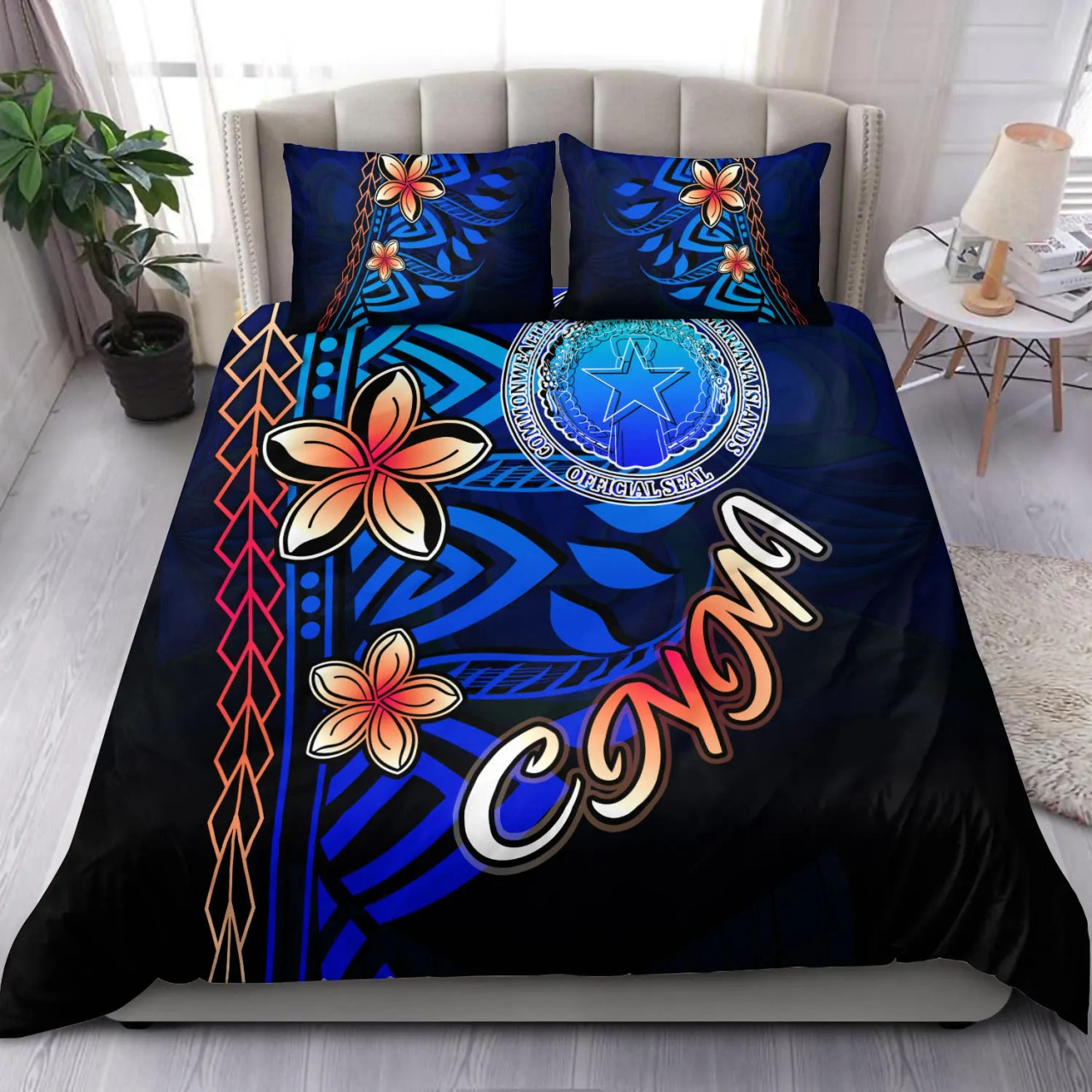 Northern Mariana Islands Bedding Set - Vintage Tribal Mountain 1