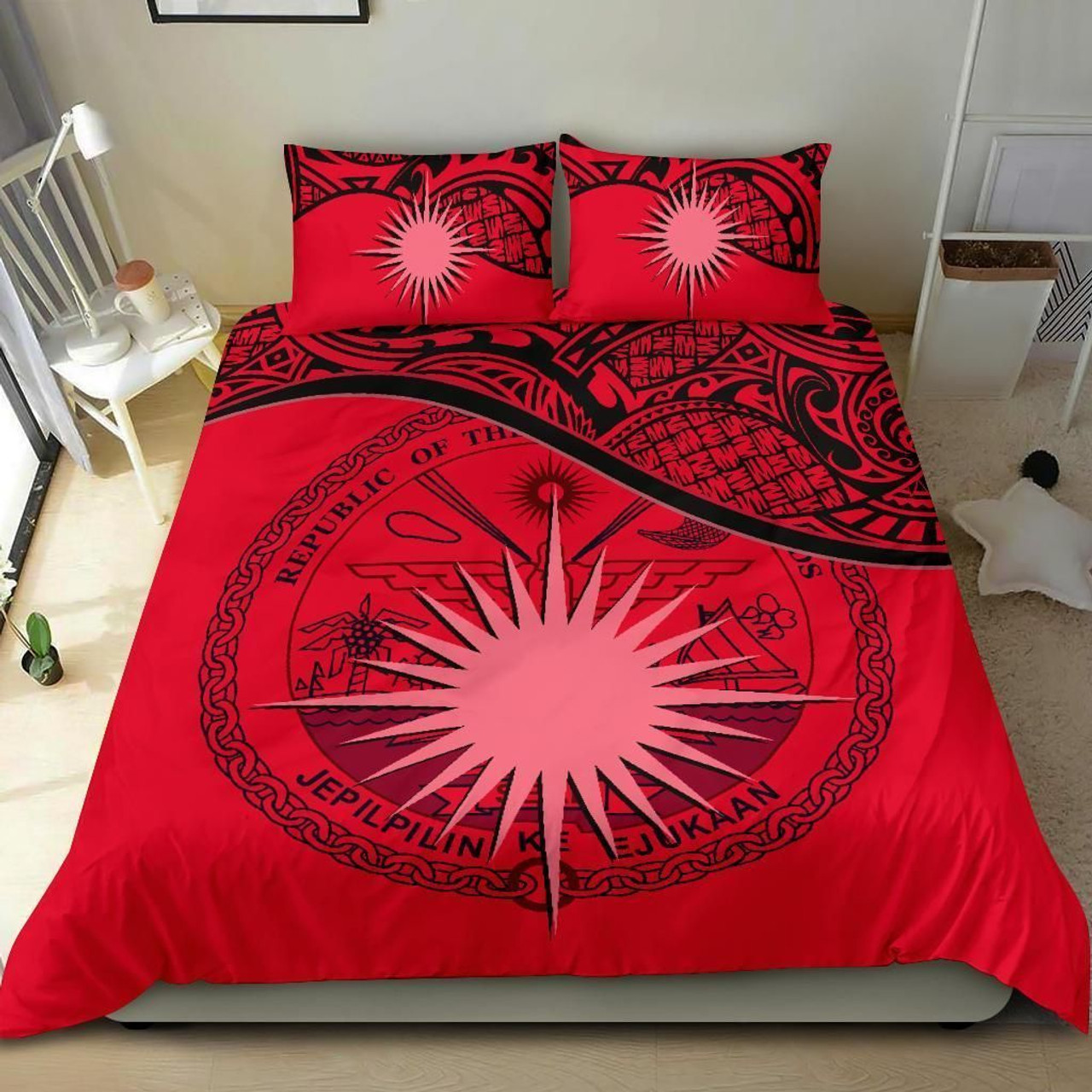 The Philippines Polynesian Personalised Bedding Set - Hibiscus And Banana Leaves 4