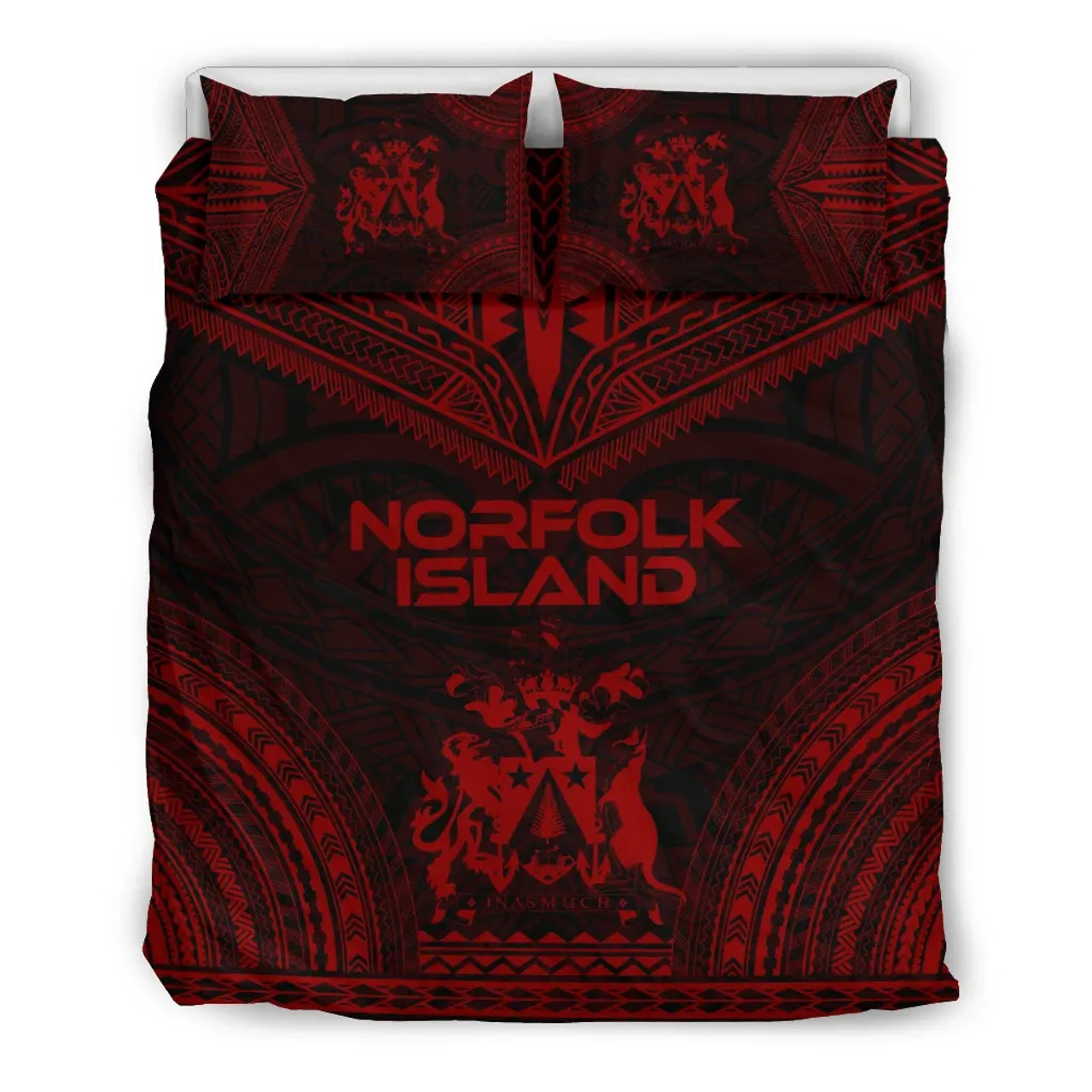 Norfolk Island Polynesian Chief Duvet Cover Set - Red Version 1