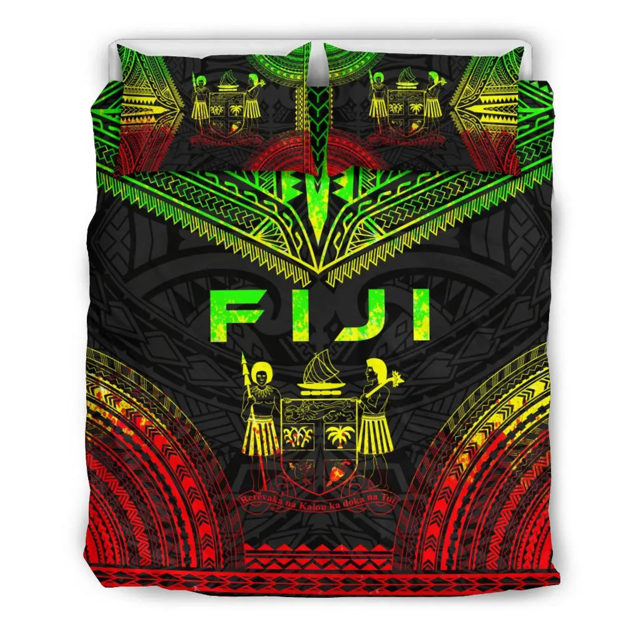 Fiji Polynesian Chief Duvet Cover Set - Reggae Version 1