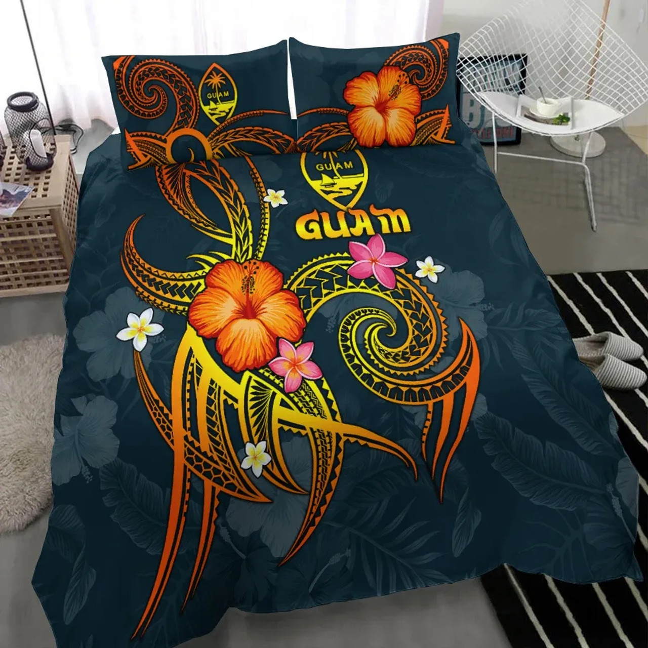 Tokelau Polynesian Bedding Set - Plumeria Tribal 5