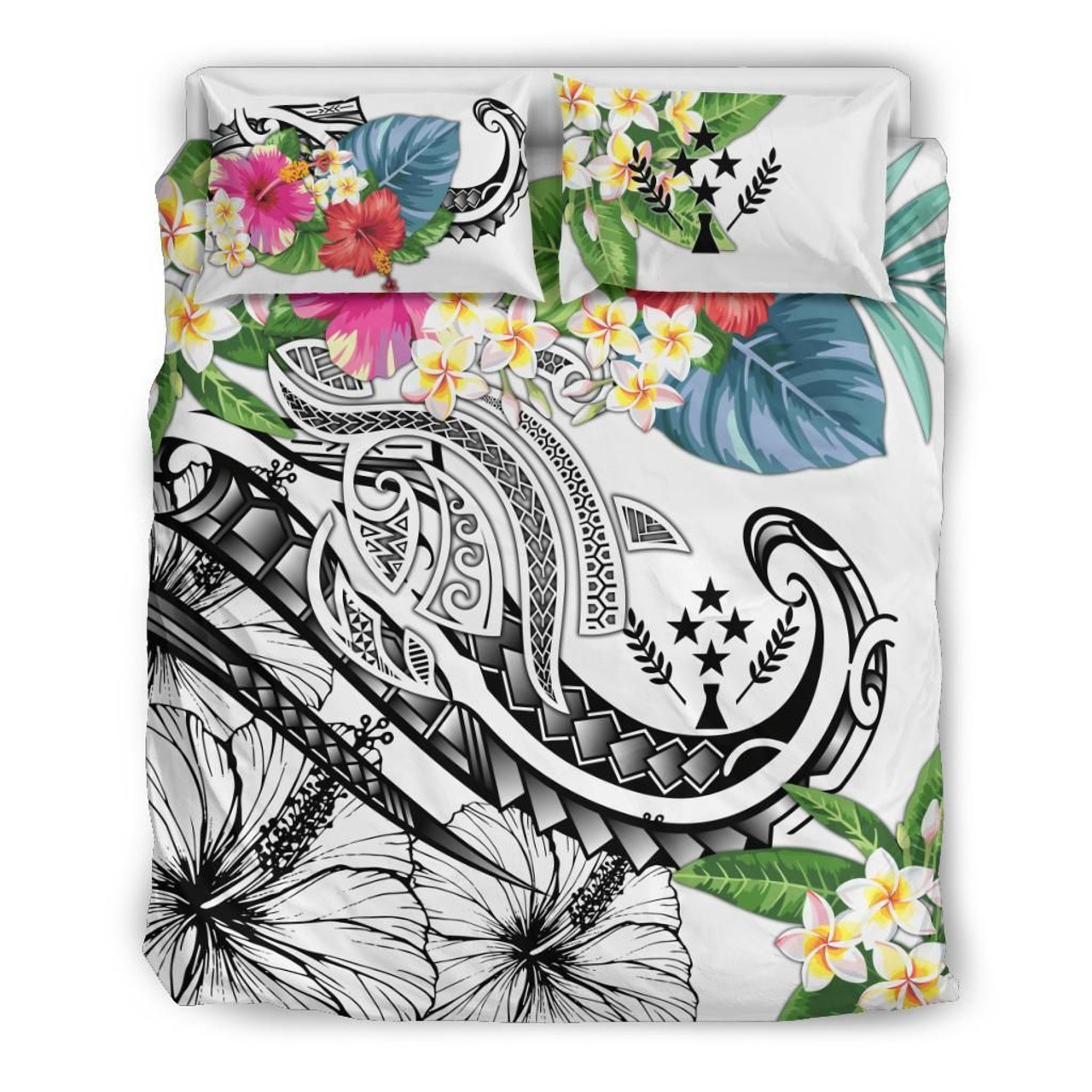 Kosrae Polynesian Bedding Set - Summer Plumeria (White) 3