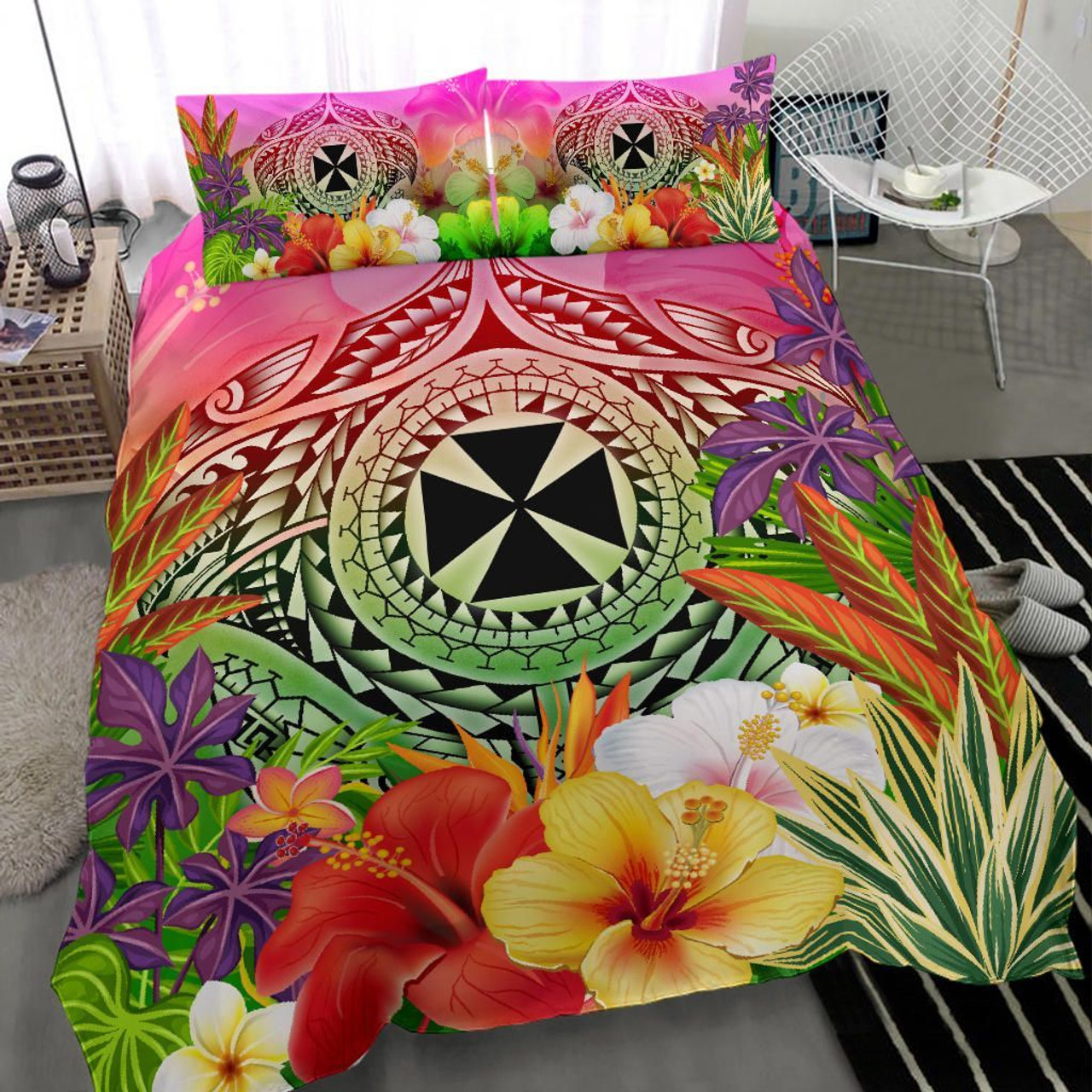Polynesian Bedding Set - Guam Duvet Cover Set Map Red 6