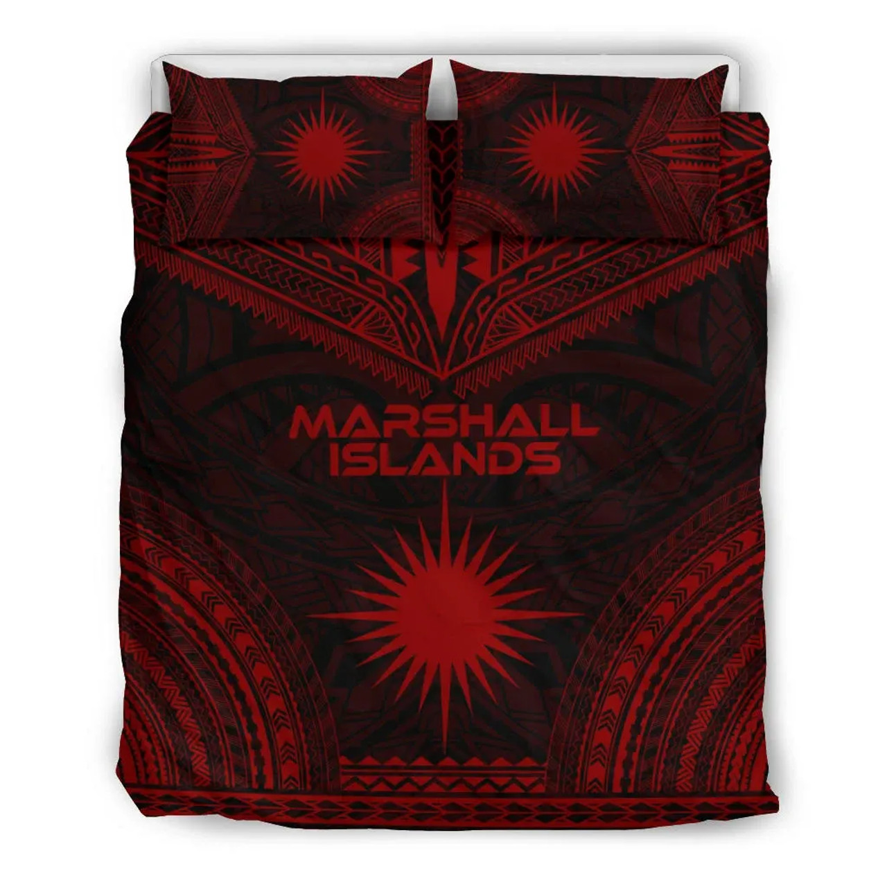 Marshall Islands Polynesian Chief Duvet Cover Set - Red Version 1