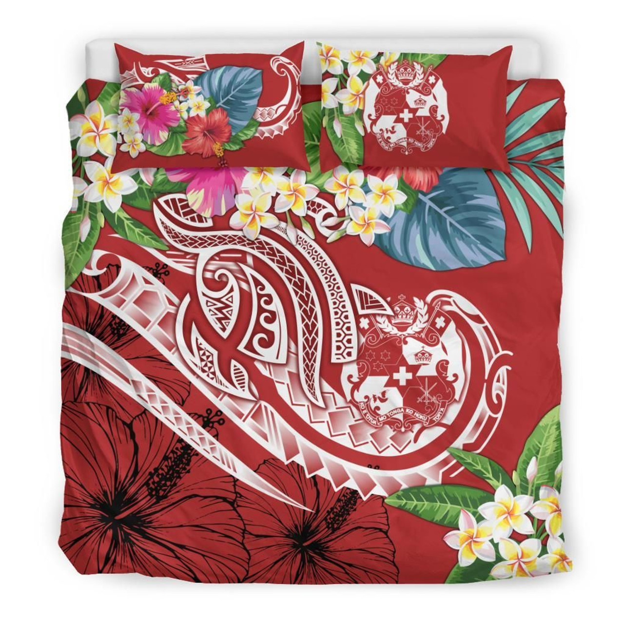 Marshall Islands Polynesian Chief Duvet Cover Set - Red Version 4