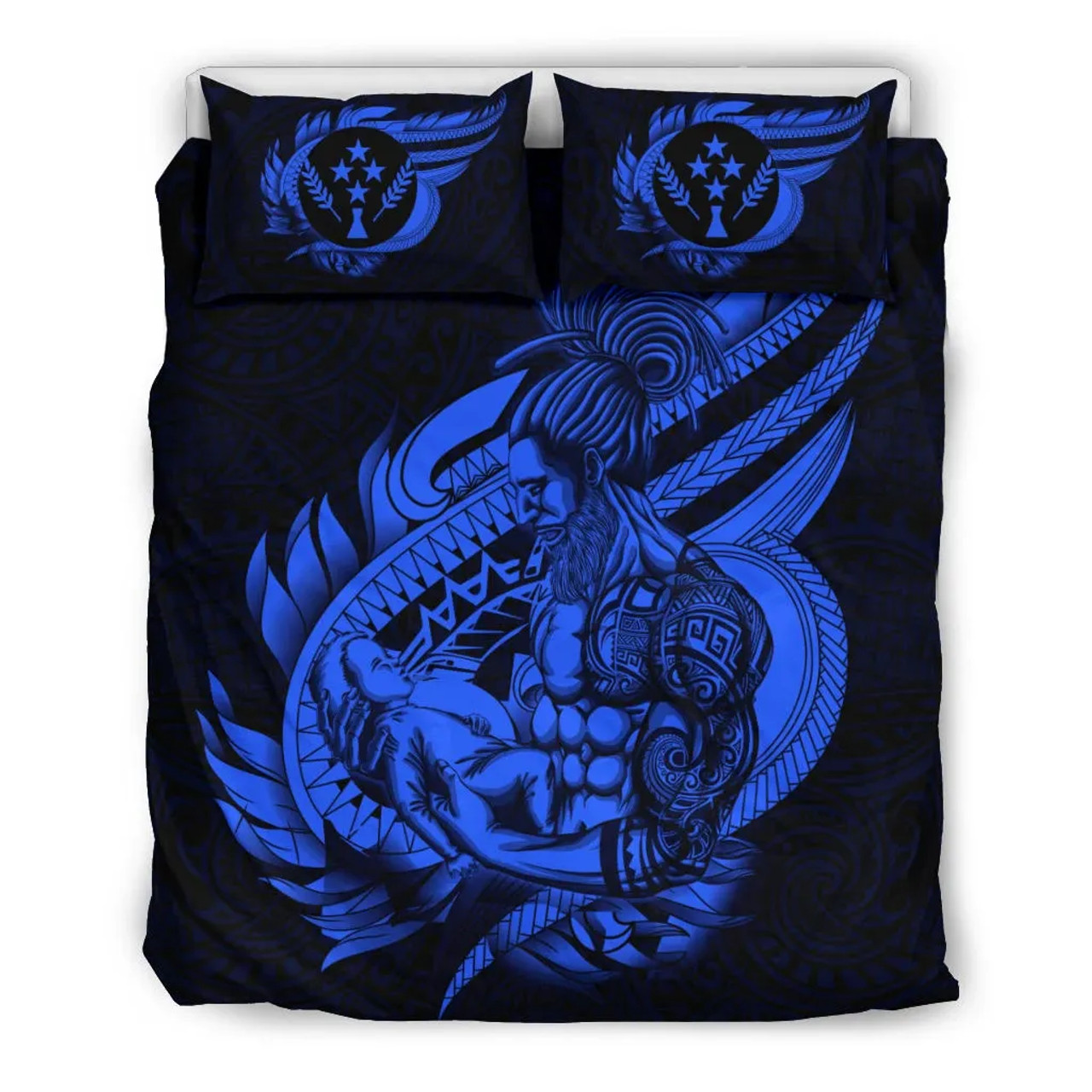Polynesian Bedding Set - Kosrae Duvet Cover Set Father And Son Blue 3