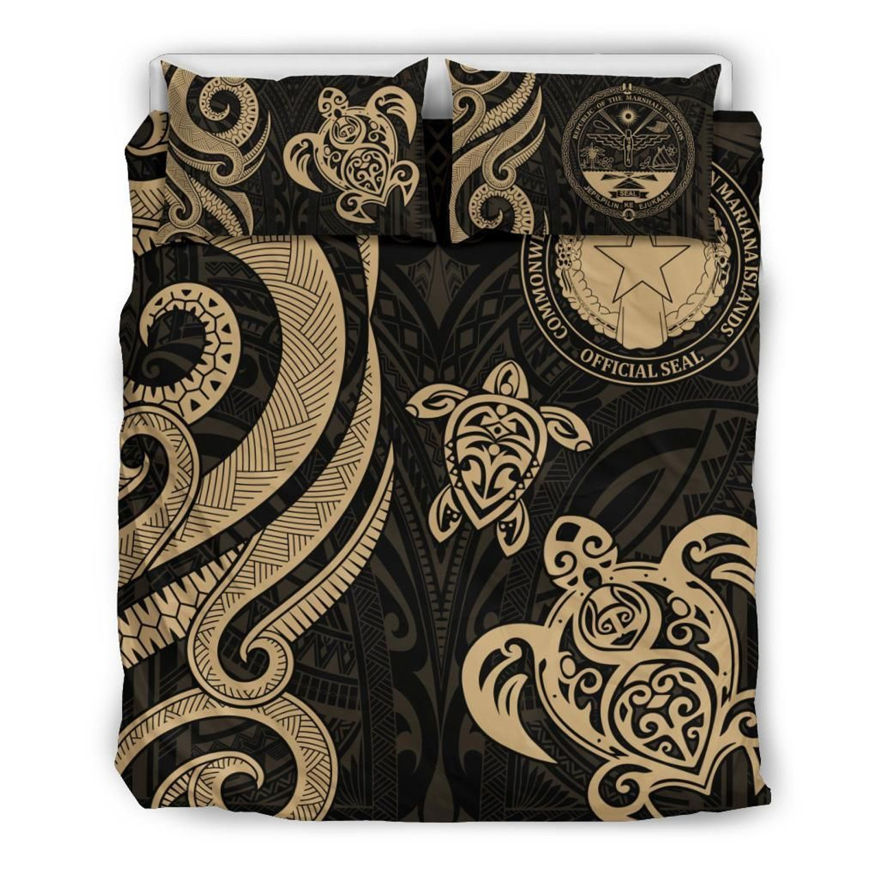 Northern Mariana Bedding Set - Tentacle Turtle Gold 3