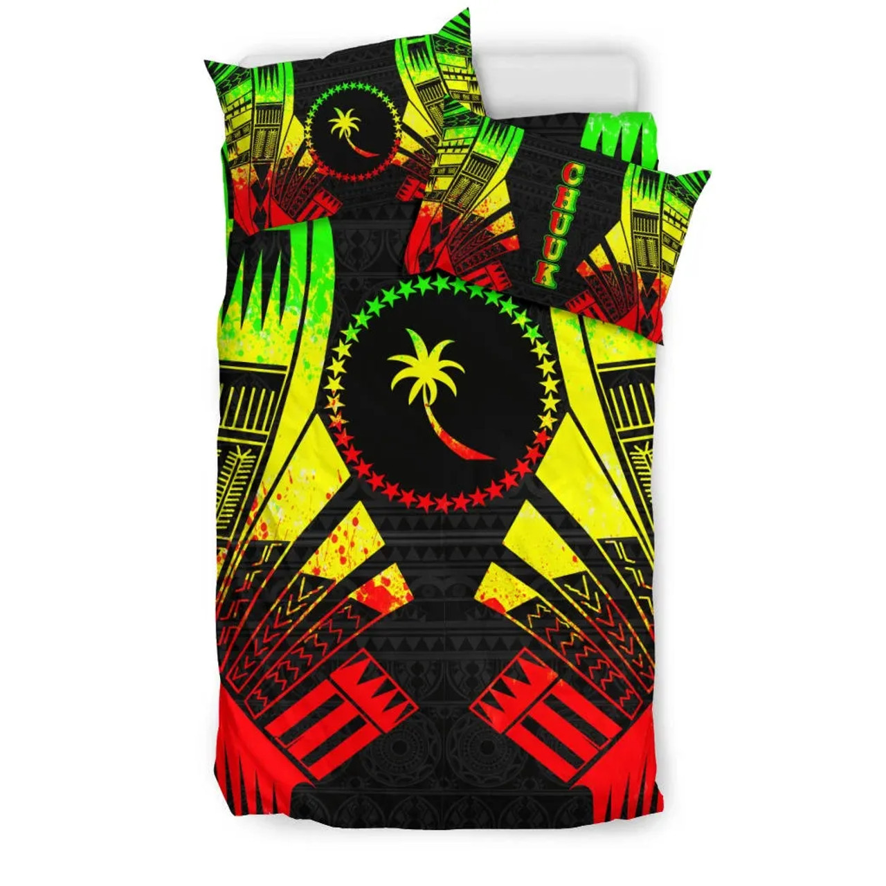 Chuuk States Duvet Cover Set - Reggae Tattoo Style 3