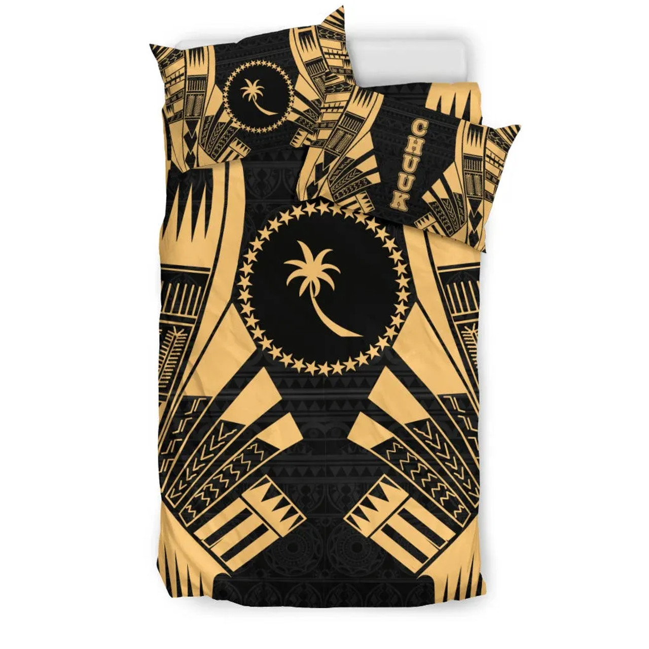 Chuuk States Duvet Cover Set - Gold Tattoo Style 3