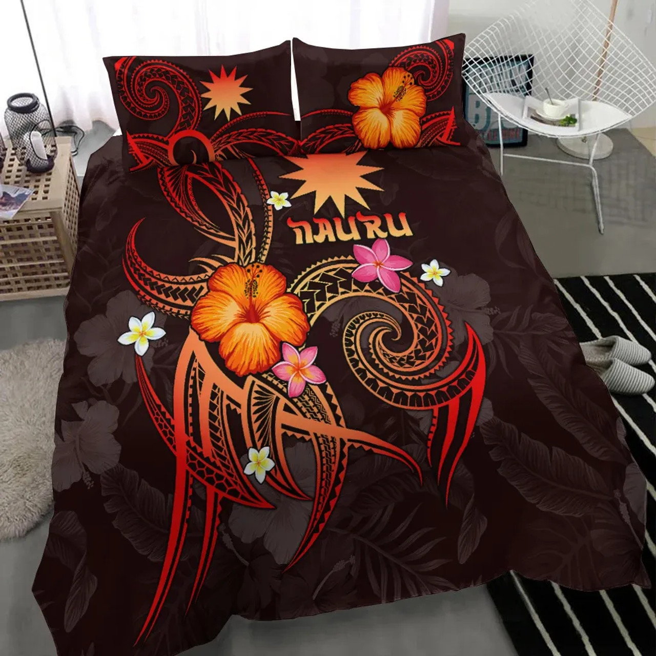 Nauru Polynesian Bedding Set - Legend Of Nauru (Red) 3