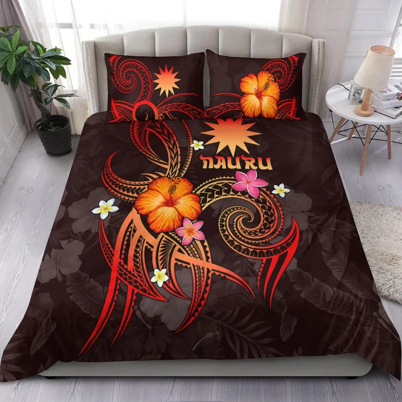 Fiji Bedding Set - Fiji Seal With Polynesian Tattoo Style (Black) 4