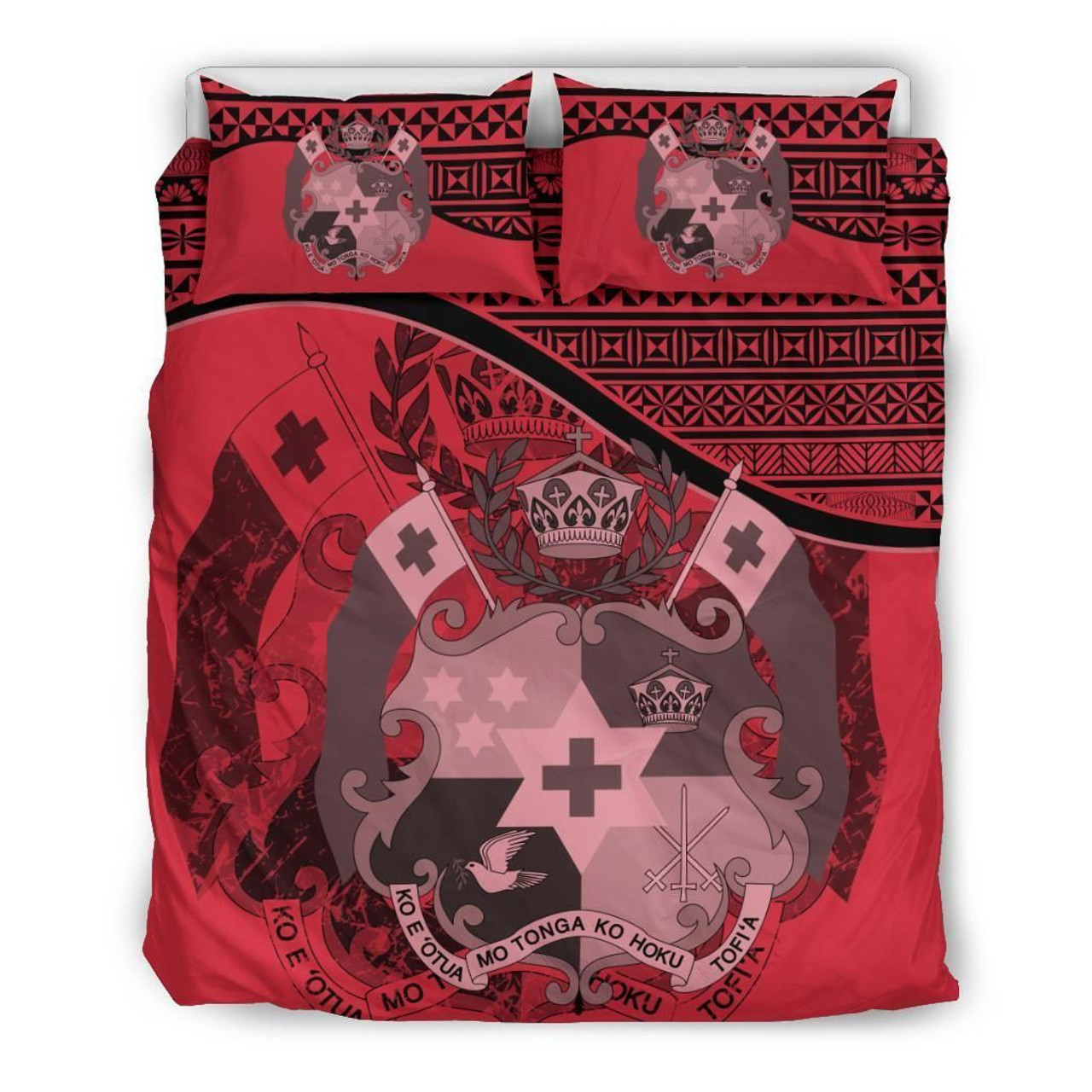 Polynesian Duvet Cover Set - Tonga Bedding Set Pink 2