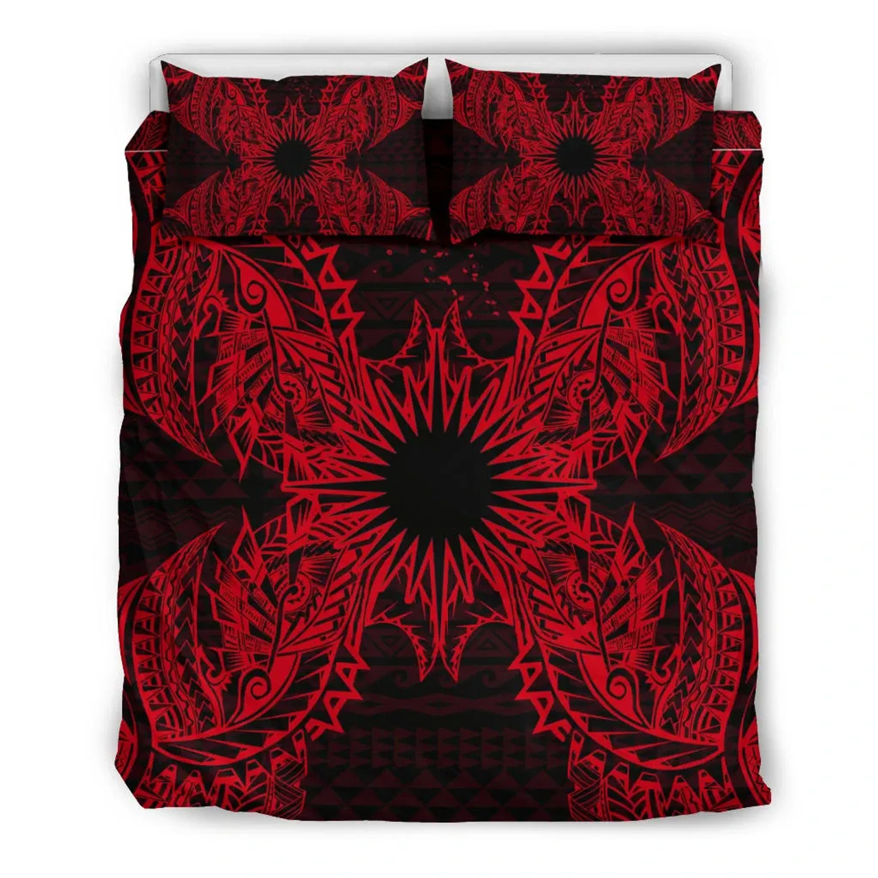 Polynesian Bedding Set - Tonga Duvet Cover Set Father And Son Green4