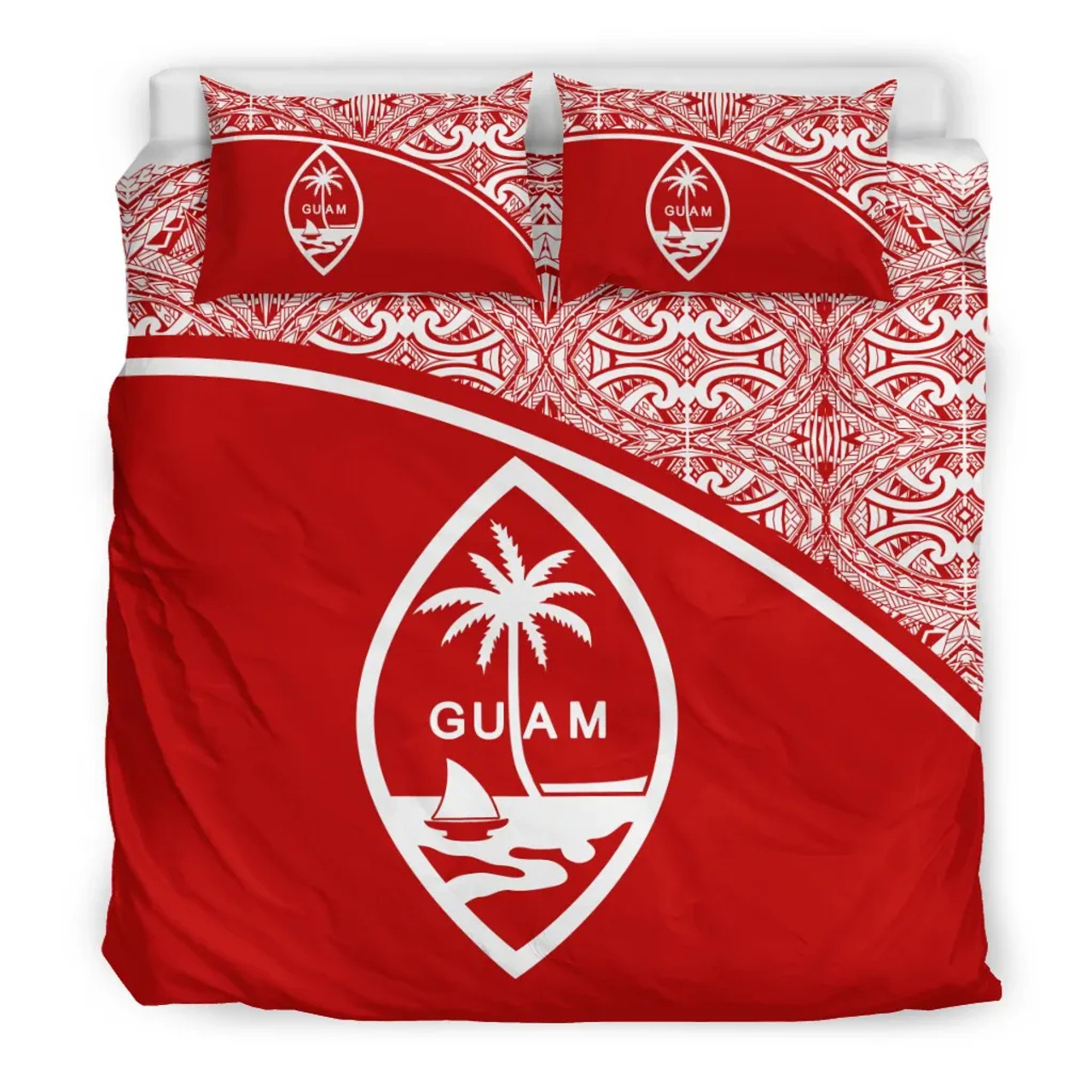 Guam Duvet Cover Set - Red Curve Style 1