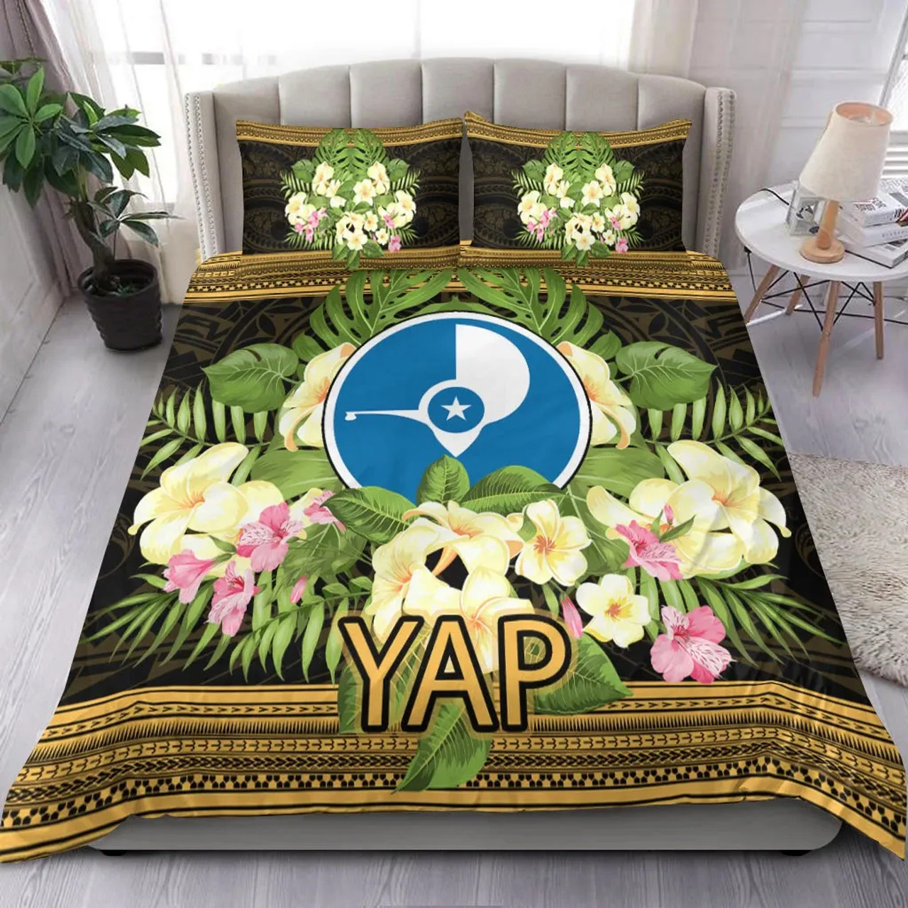 Yap State Bedding Set - Polynesian Gold Patterns Collection 1