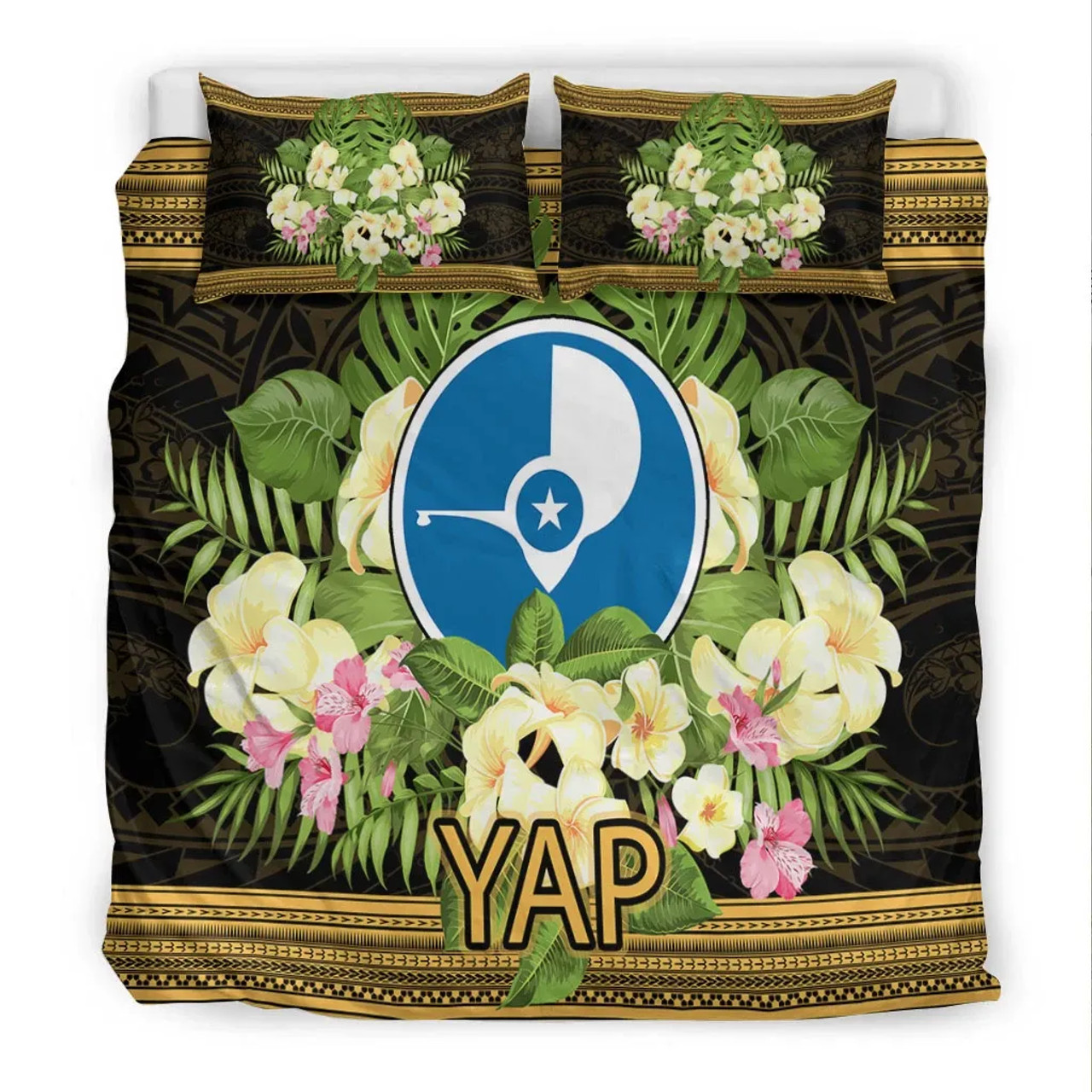 Yap State Bedding Set - Polynesian Gold Patterns Collection 3