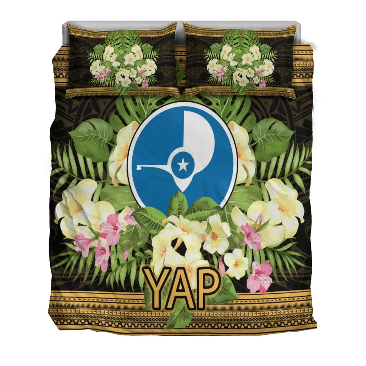 Pohnpei Personalised Bedding Set - Pohnpei Seal Polynesian Patterns Plumeria 6