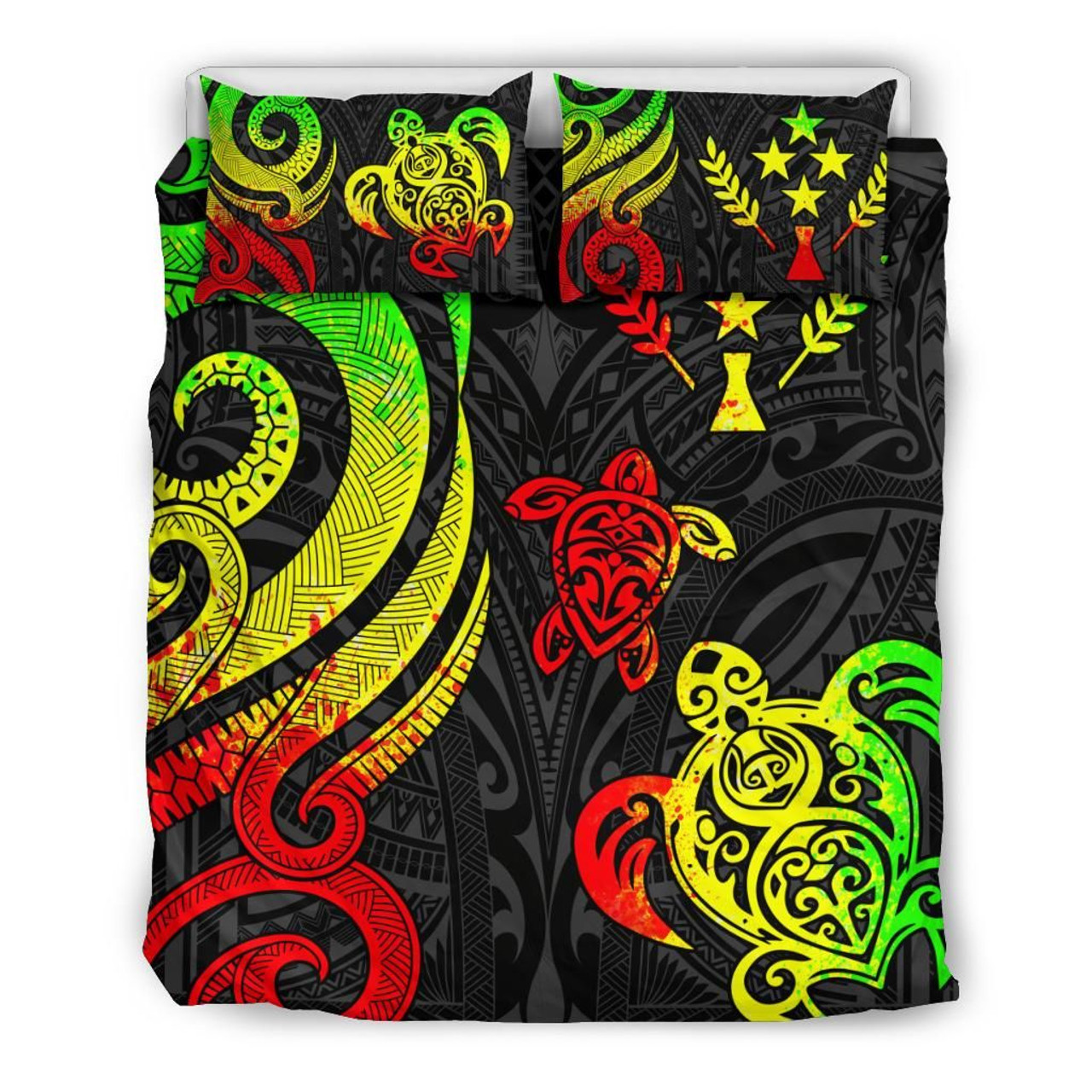 Kosrae Micronesian Bedding Set - Reggae Tentacle Turtle 3