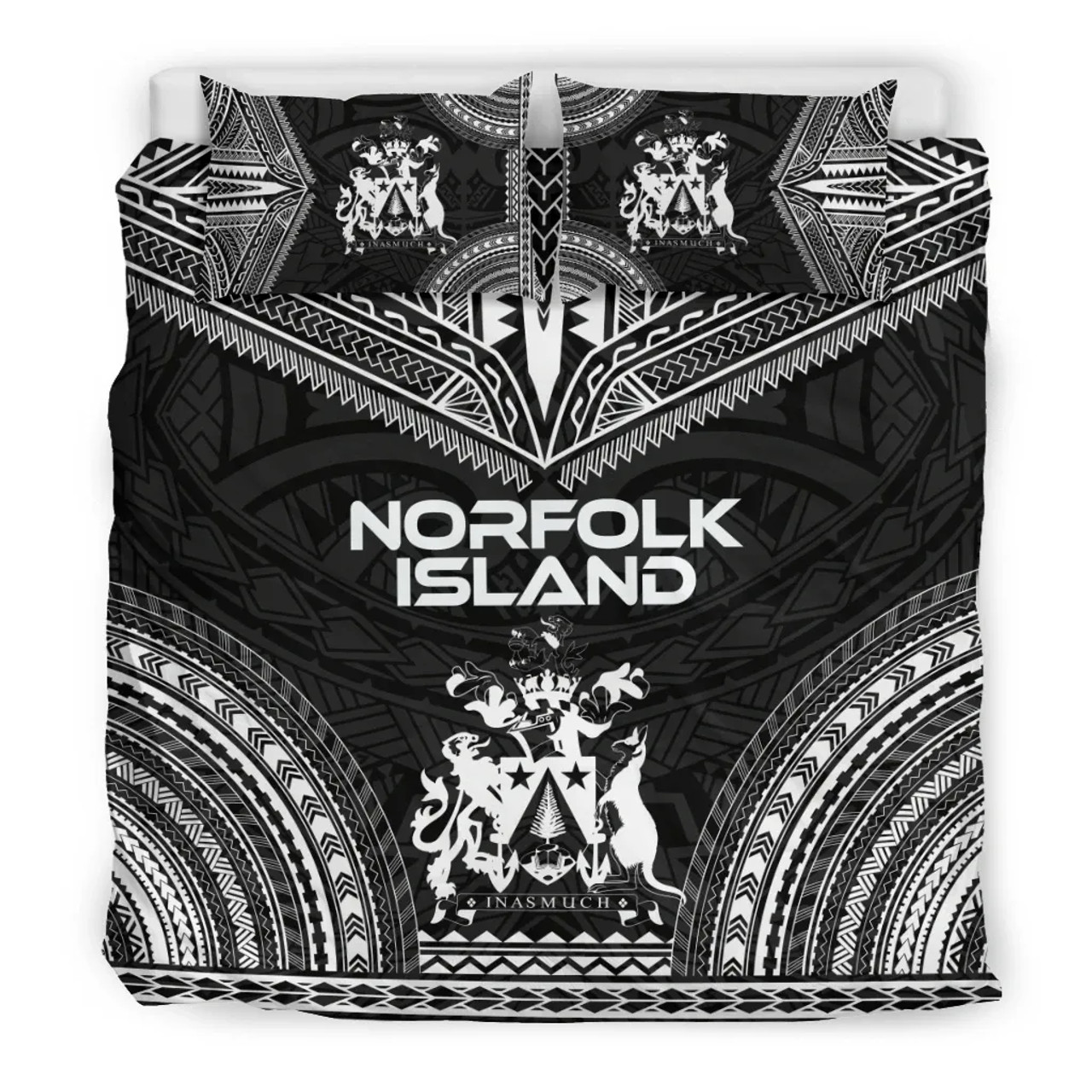 Norfolk Island Polynesian Chief Duvet Cover Set - Black Version 3